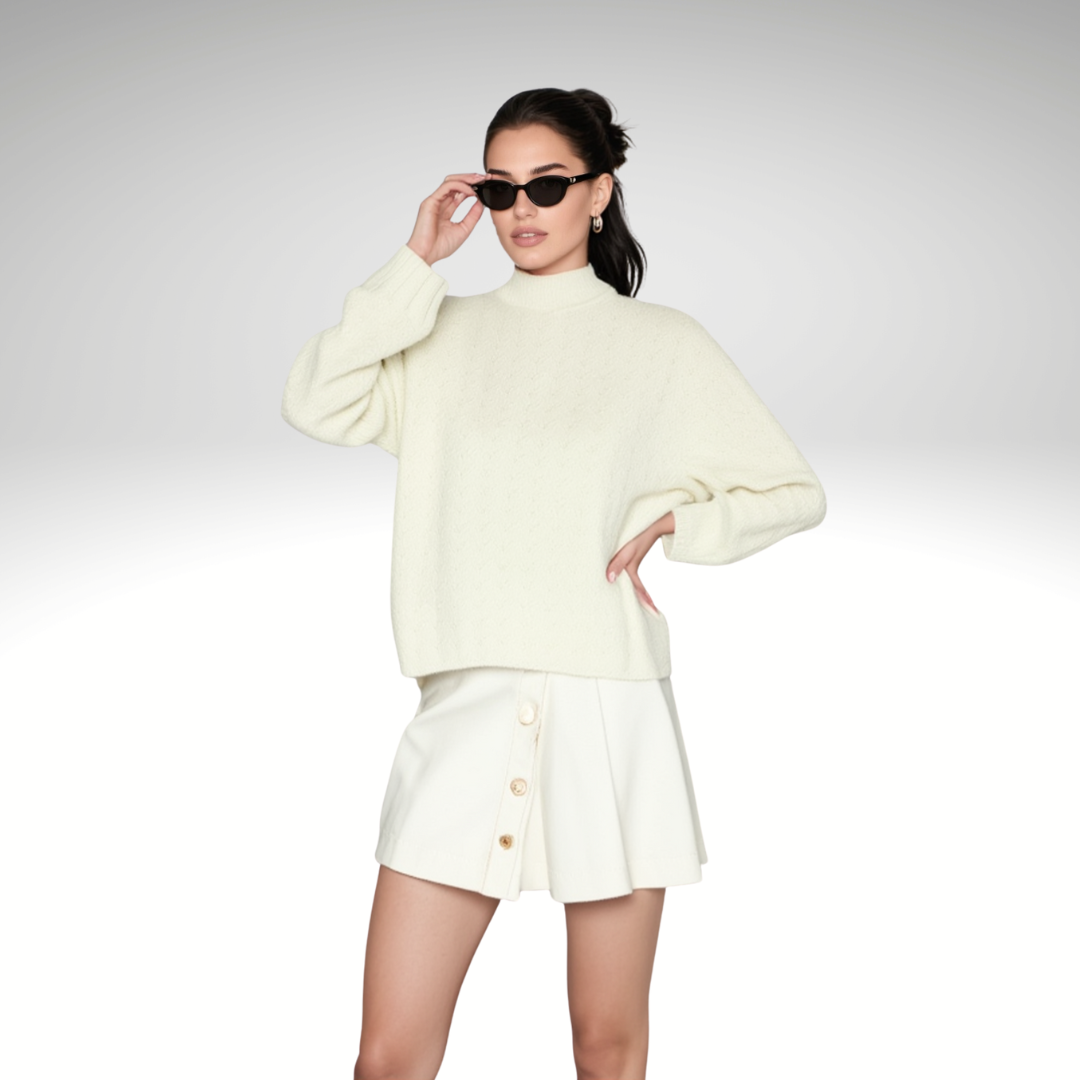 Textured Round-Neck Cashmere Sweater