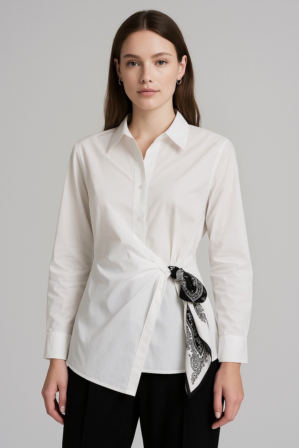 シャツ/ブラウス WAIST RIBBON SHAPE SHIRT