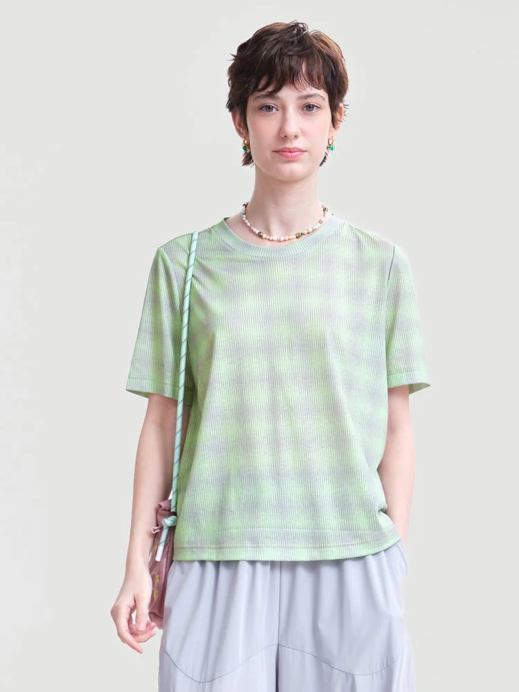 Printed Crewneck Casual Cropped T-Shirt
