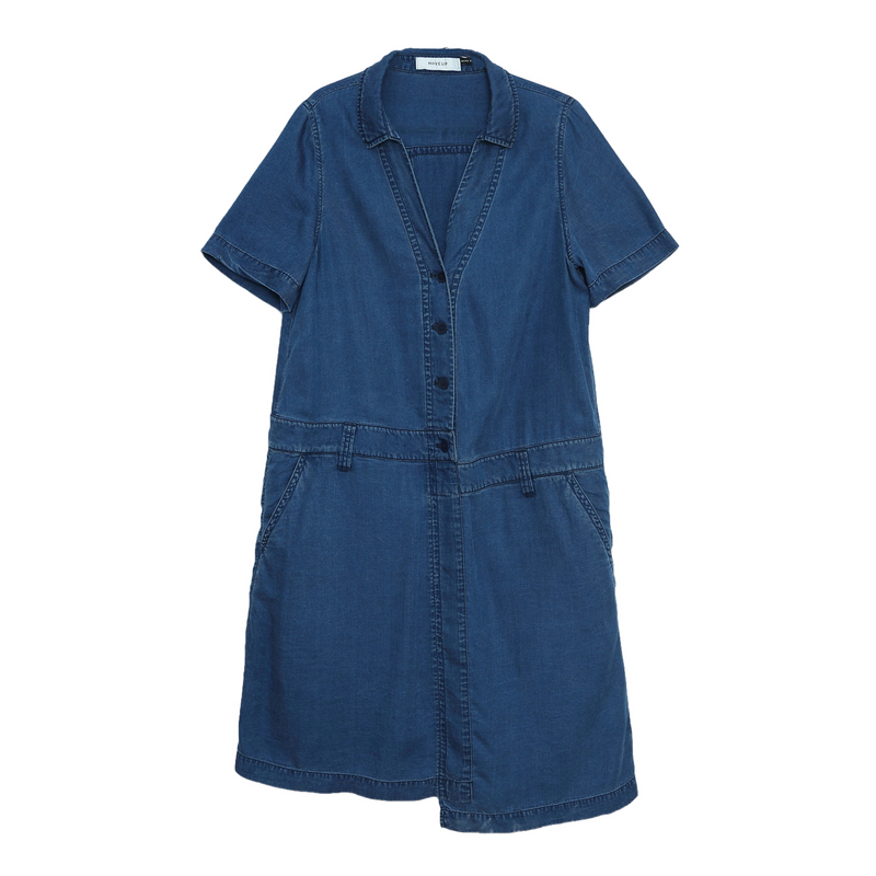 sachin and babi light blue dress Cotton Asymmetrical Belted Shirt Dress — AGoodFun