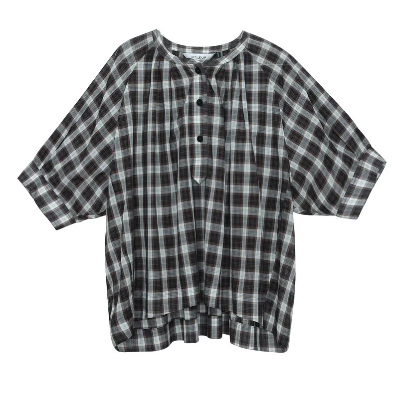 S'YTE★Cotton Tartan Asymmetry Check T S´YTE☆Cotton Tartan Asymmetry Check T