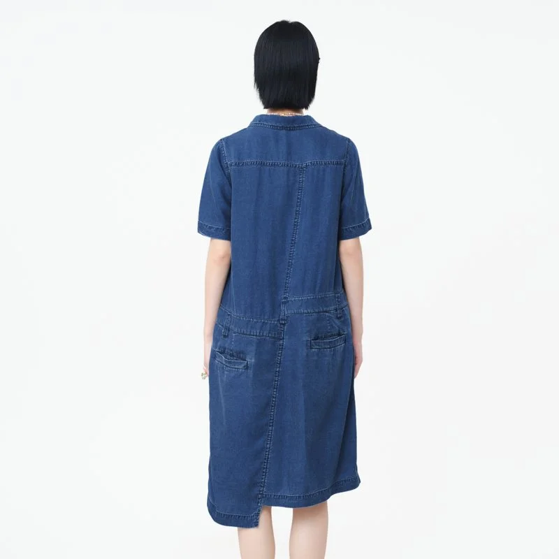 white christmas dresses Khaki Lyocell Denim Dress main image 0