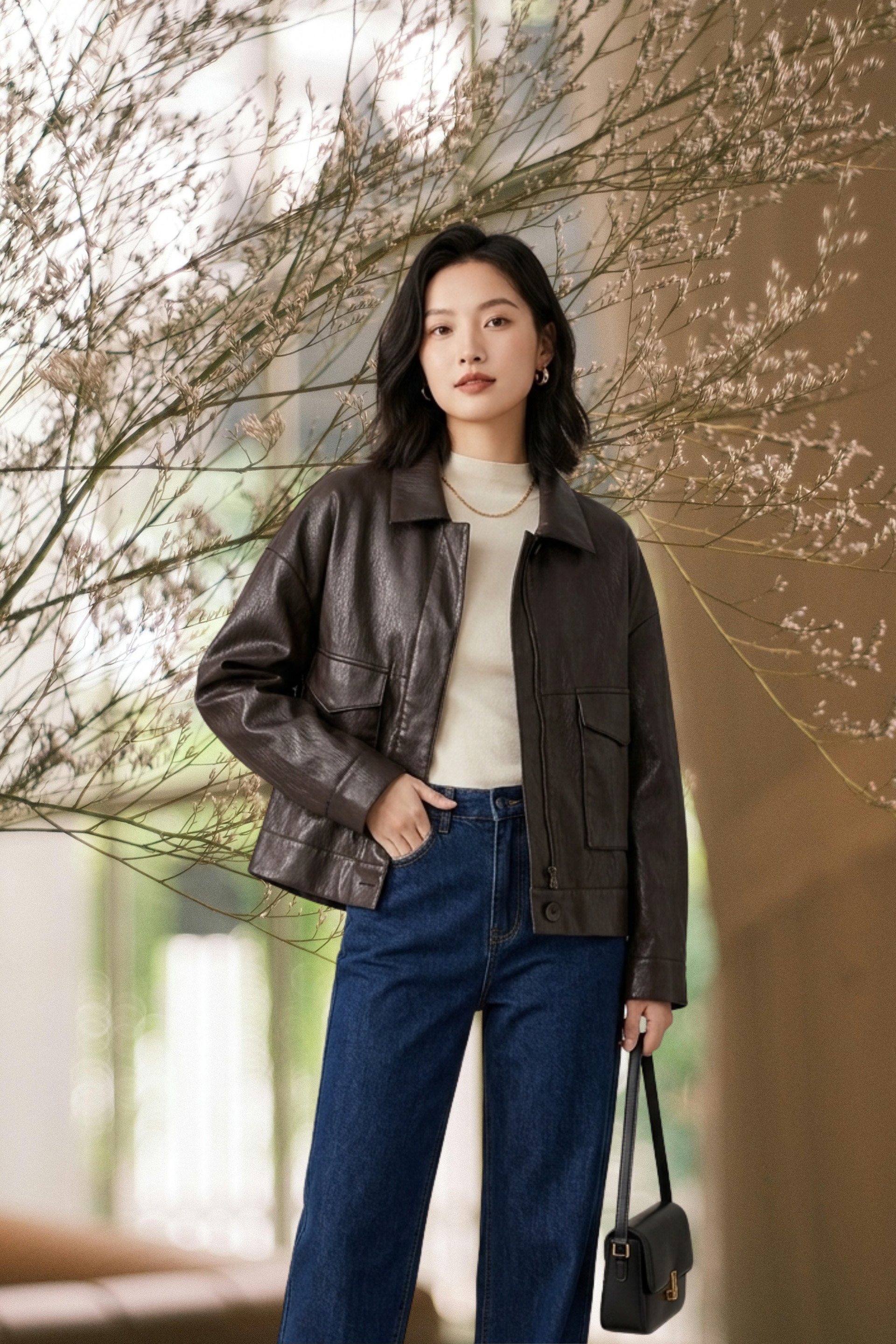 Urban Edge PU Leather Utility Jacket