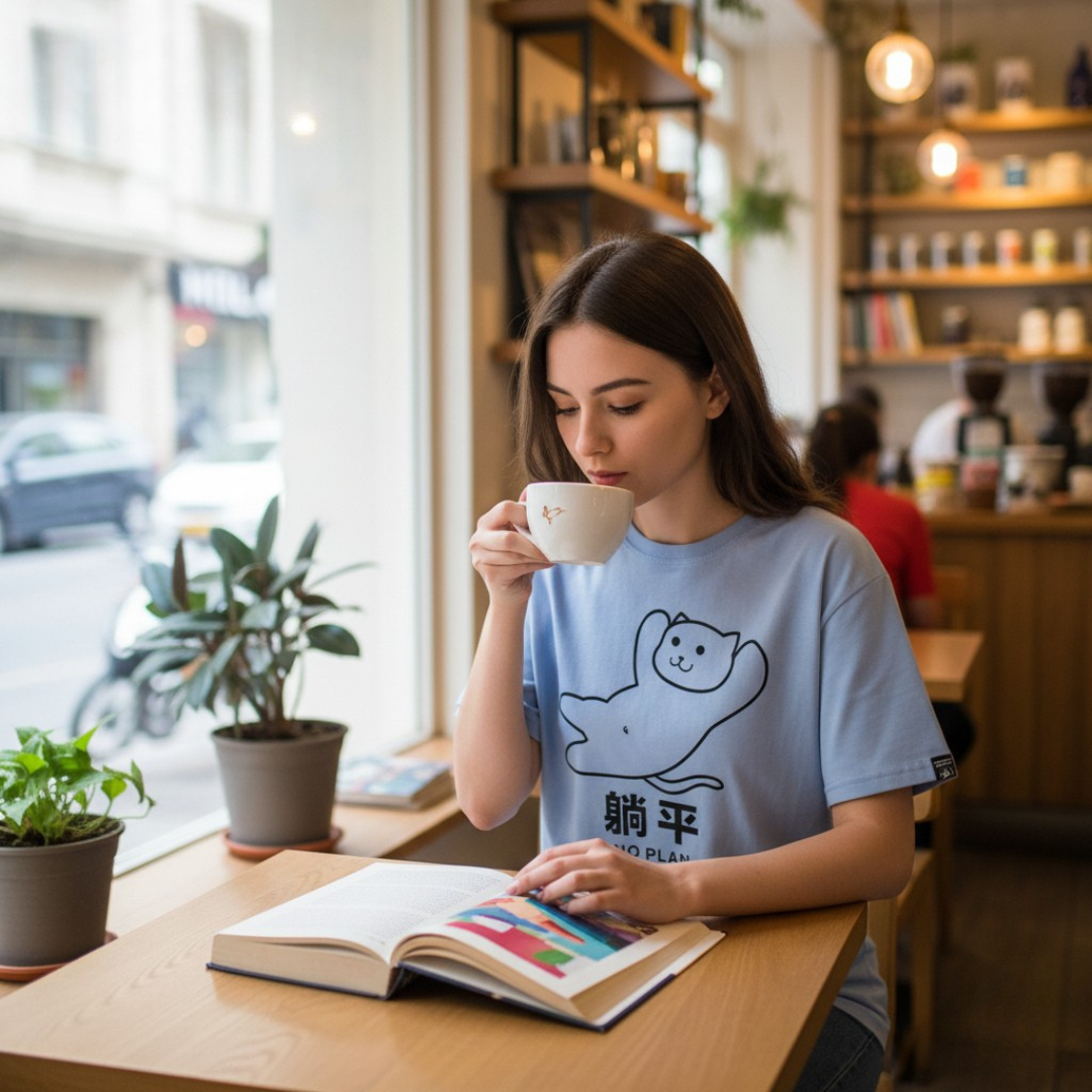 No Plans (躺平）Purr-fect Day Artist Series Lounging T-Shirt