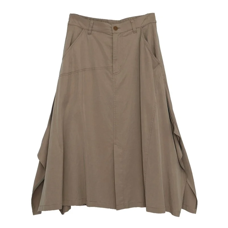 【EEUN】Vane Line Skirt Back elastic panel divided midi skirt — AGoodFun (fka JNBY USA)