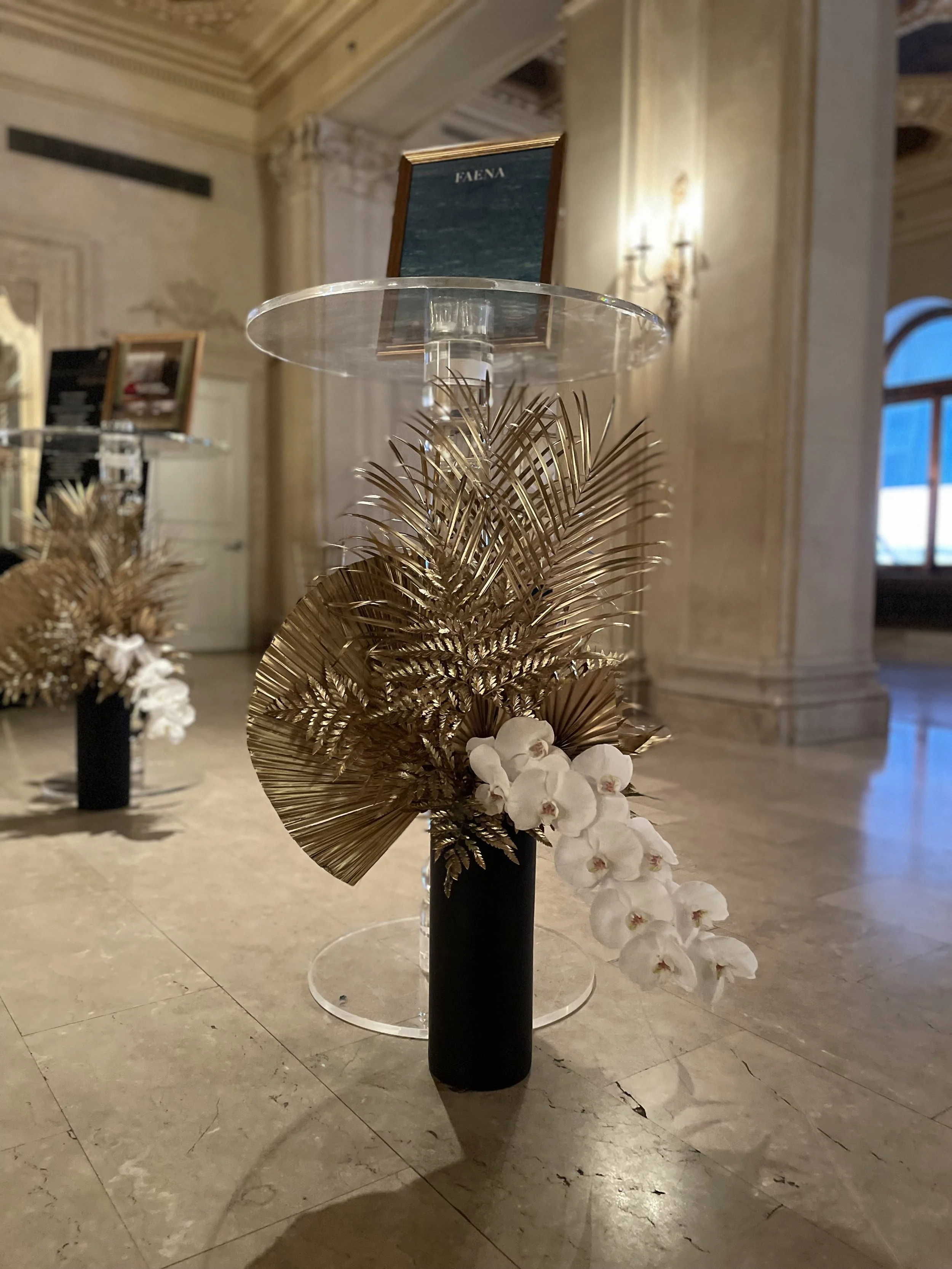 Silver and Gold Painted Flowers