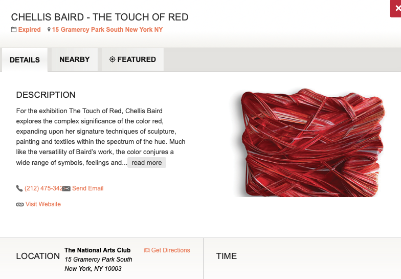 NYC NOW: Chellis Baird "The Touch of Red"