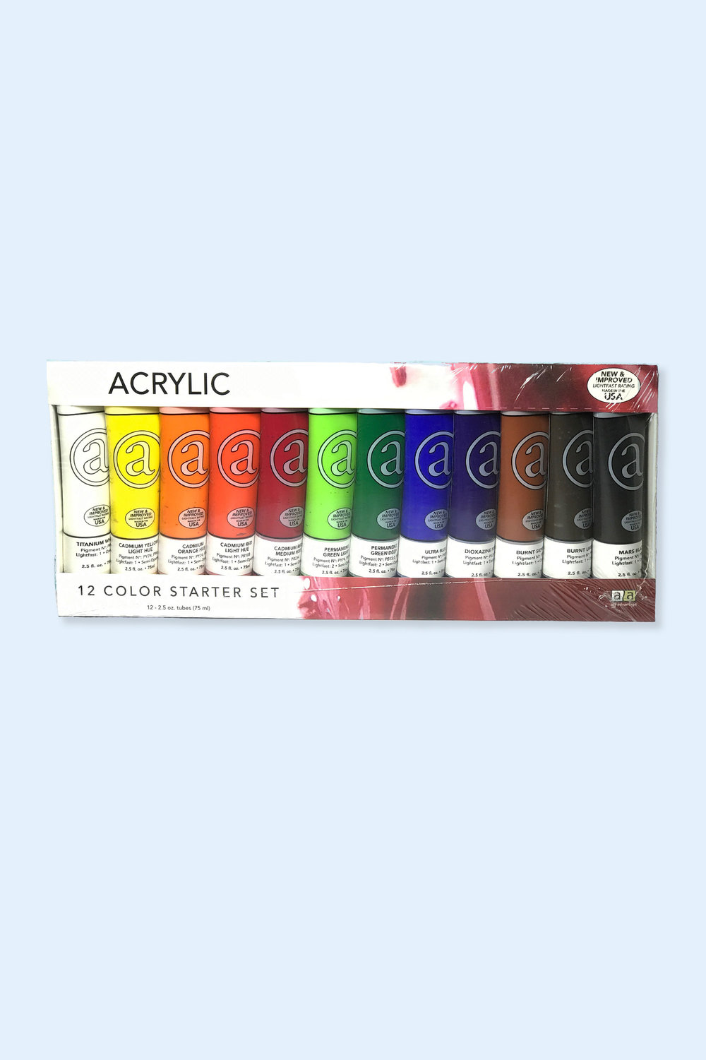 12 Colors Professional Acrylic Paints 75ml Tubes Drawing Painting