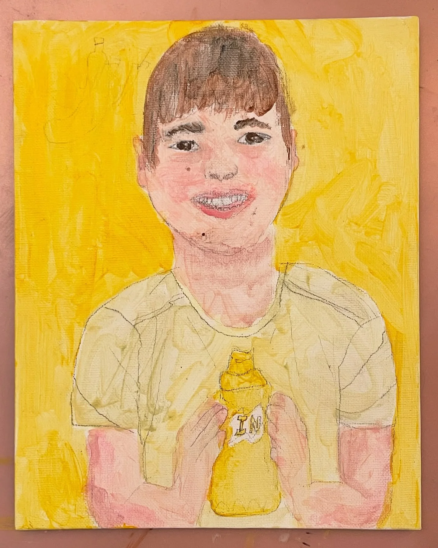 Self-portrait with mustard 💛 by Nacho age 8