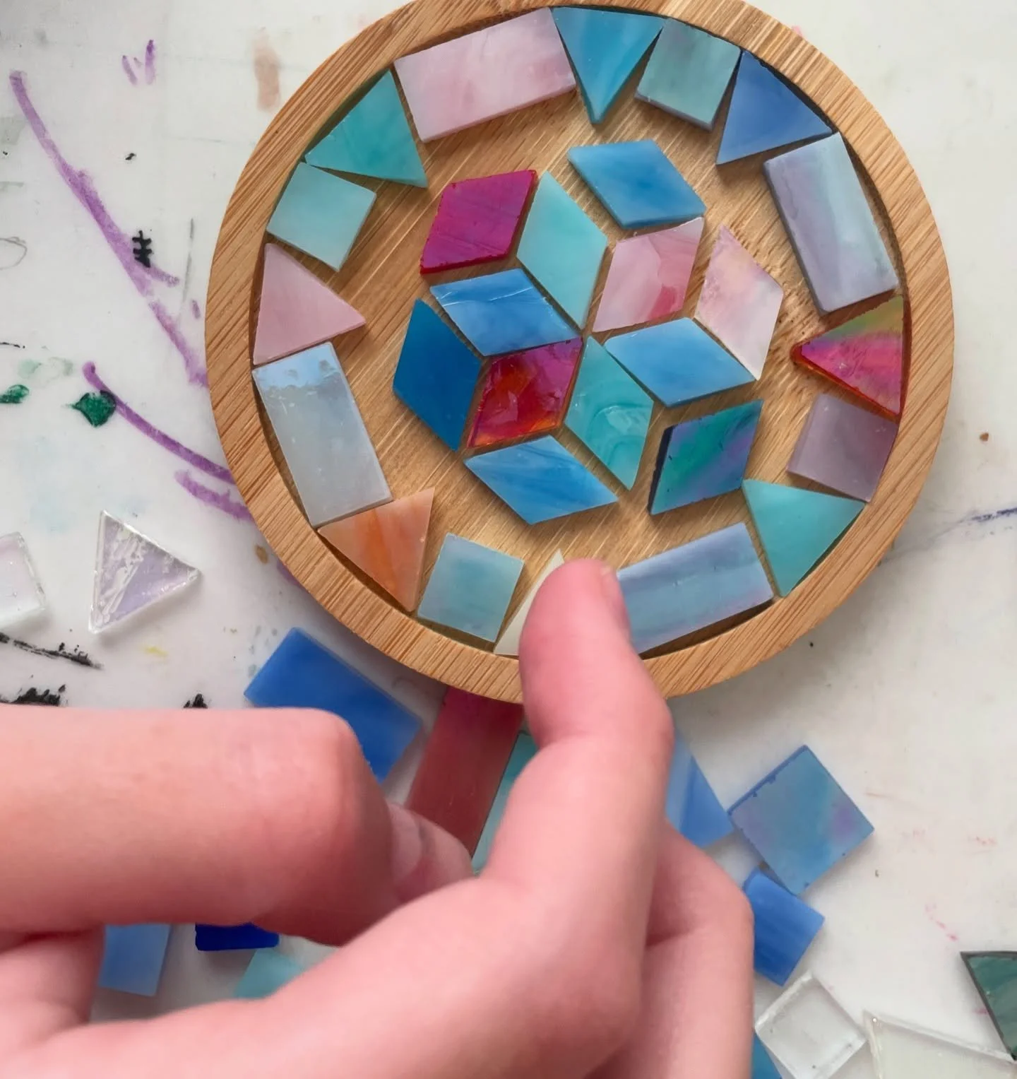 Mosaic fun at art camp 💖