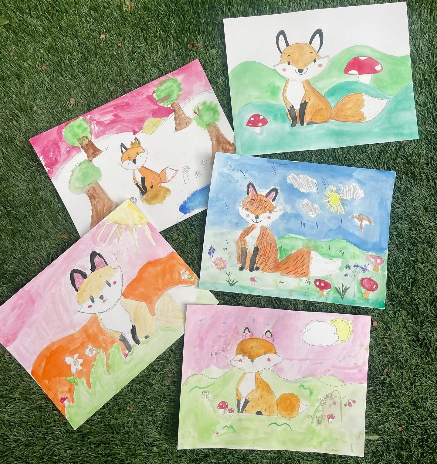 The cutest little watercolor foxes 🦊💗
