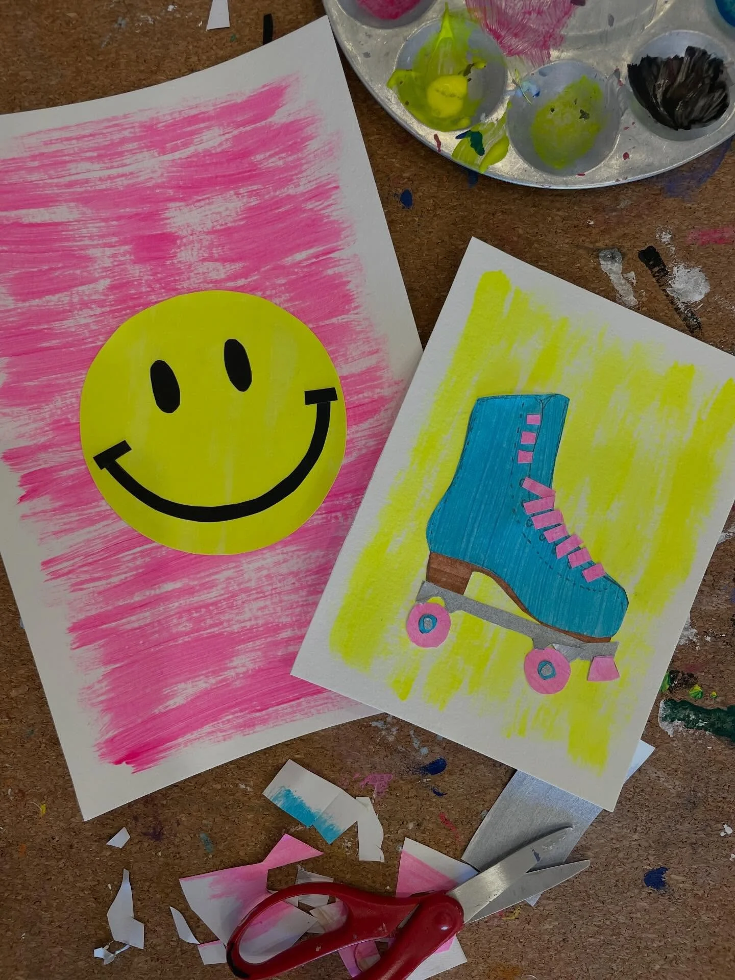 Paint + cut + paste 🛼 Always a fave