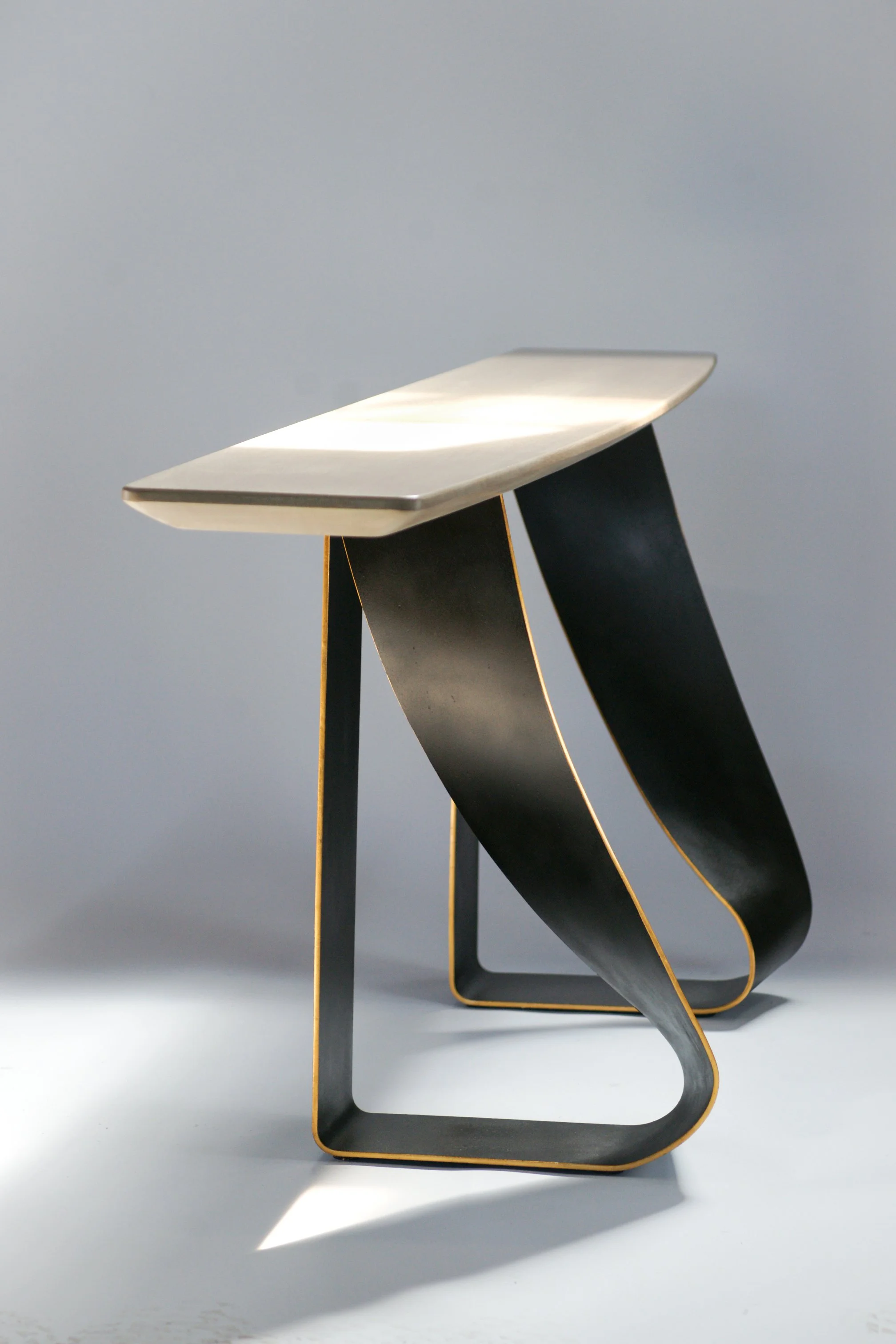 Strip Console w/ 24 kt gold edge and wood top