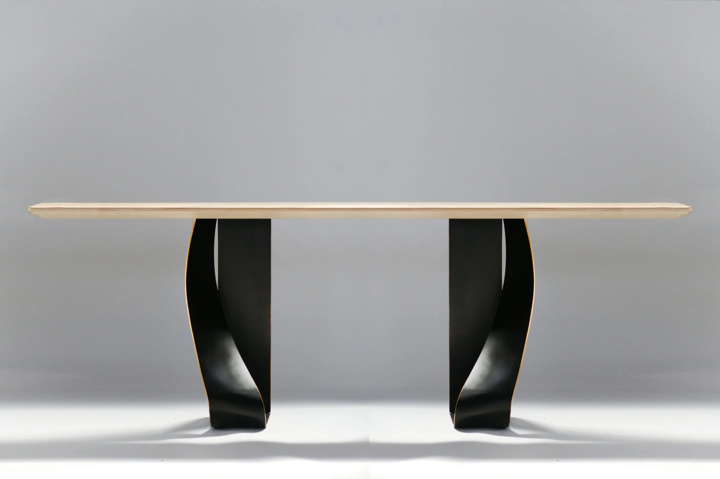 Strip Console w/ 24 kt gold edge and wood top