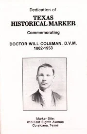 Dr. Coleman Marker Dedication, Cover