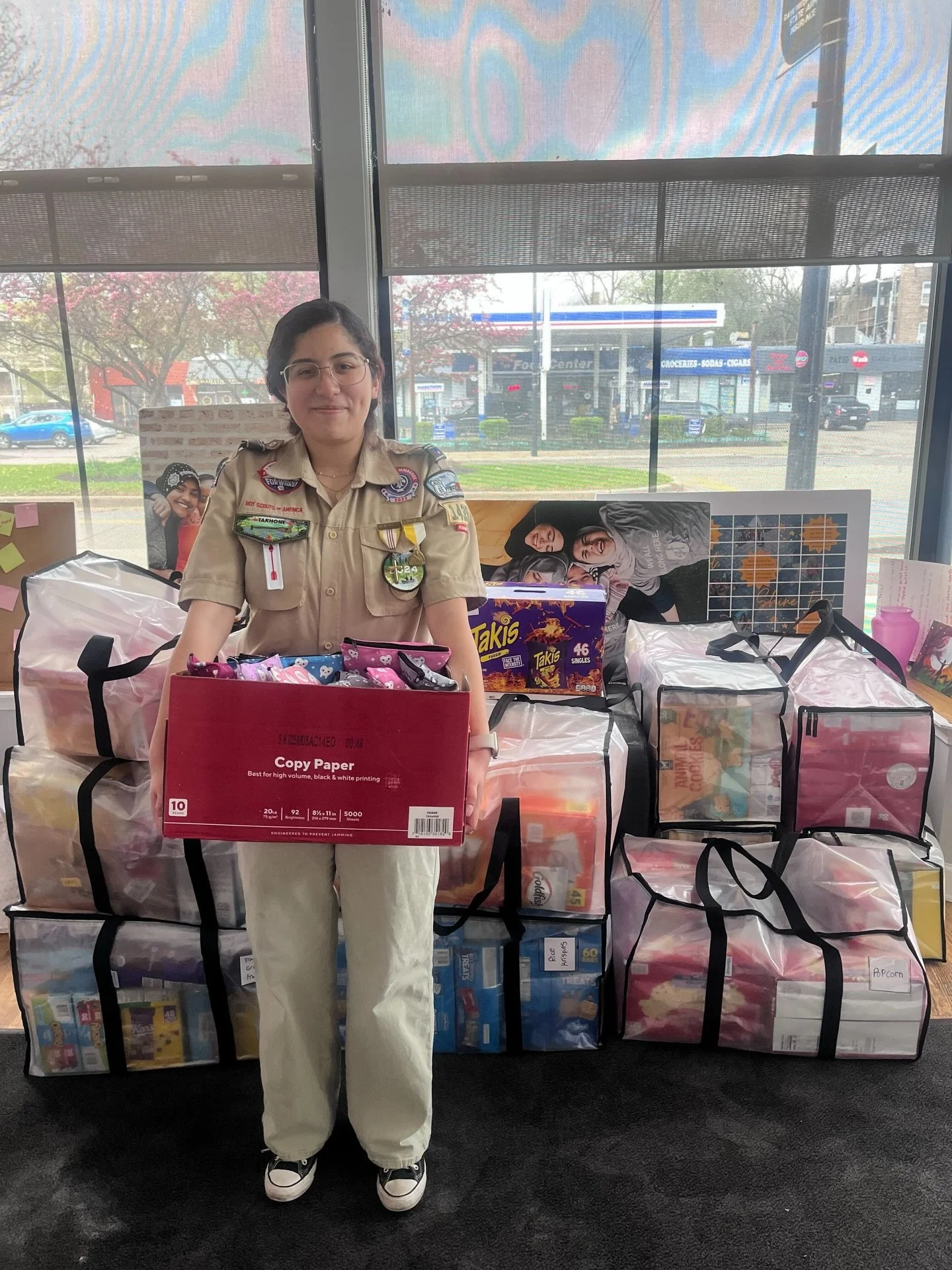 Shoutout to our local Eagle Scout, Olivia, who helped us restock our after-school snacks in Chicago 🤗 The girlies are showing up and we couldn&rsquo;t do this without you!