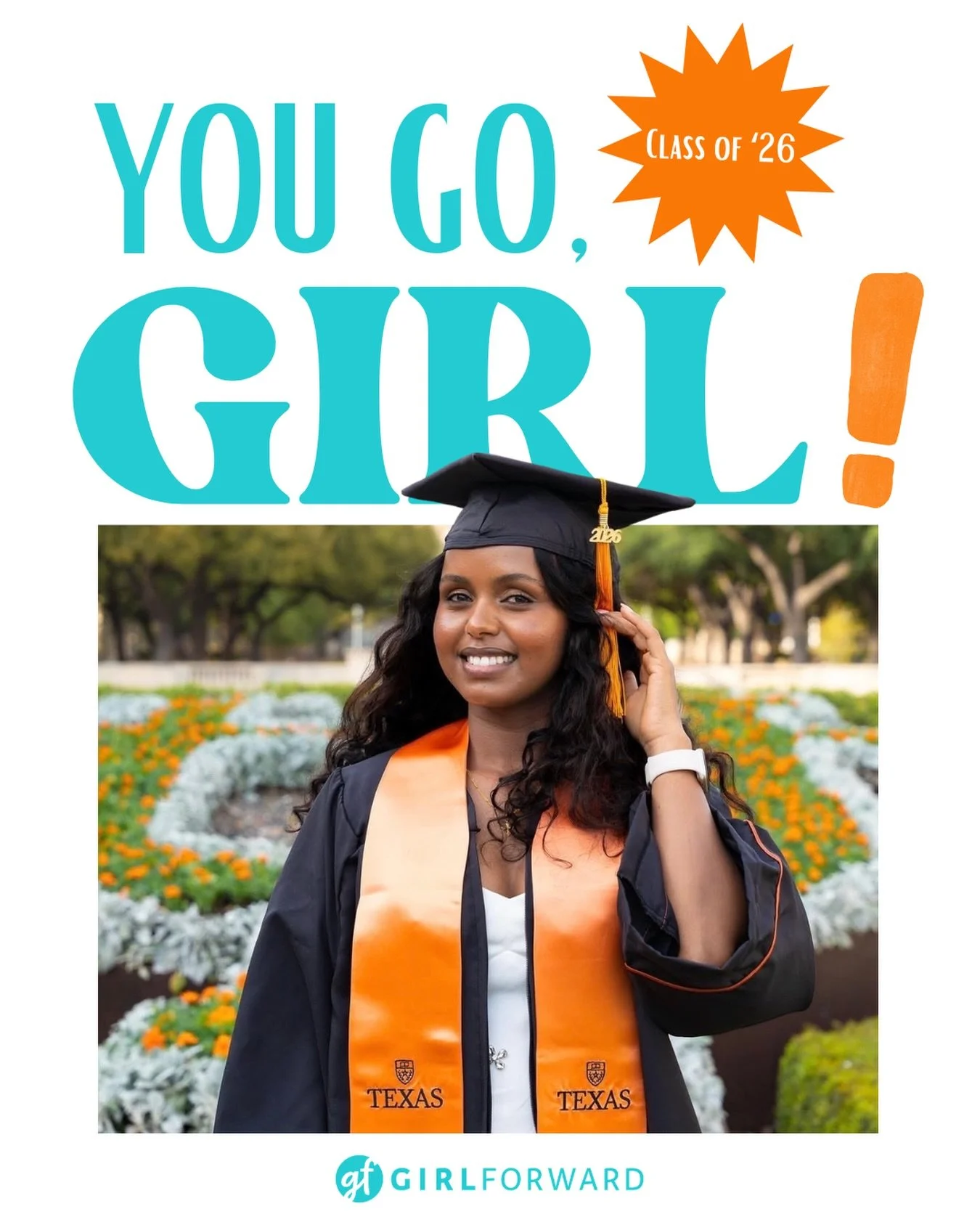 🎊 Tipping our caps to the graduating class of 2026 🎓 Tahaguas graduated from UT nursing school this weekend AND she is our Austin Founder&rsquo;s Award Winner! The Founder&rsquo;s Award is presented to an alumna who embodies the spirit of GirlForwa