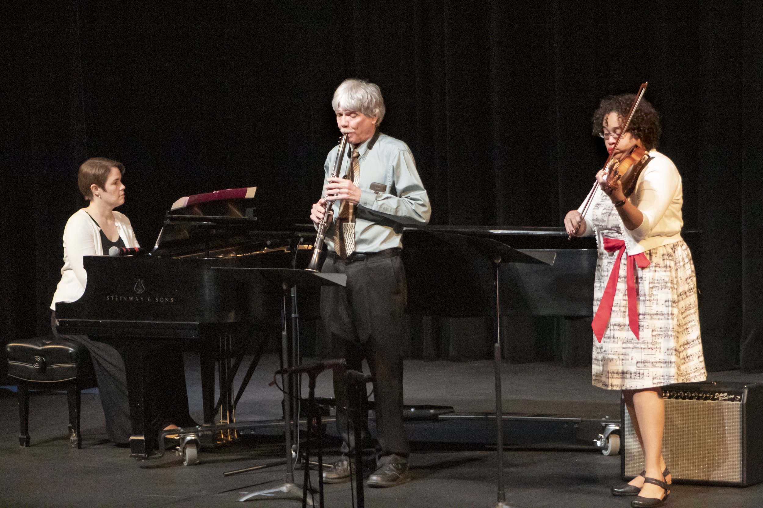 Laura Harmon, piano; Tom Johnson, clarinet; Robyn James, viola