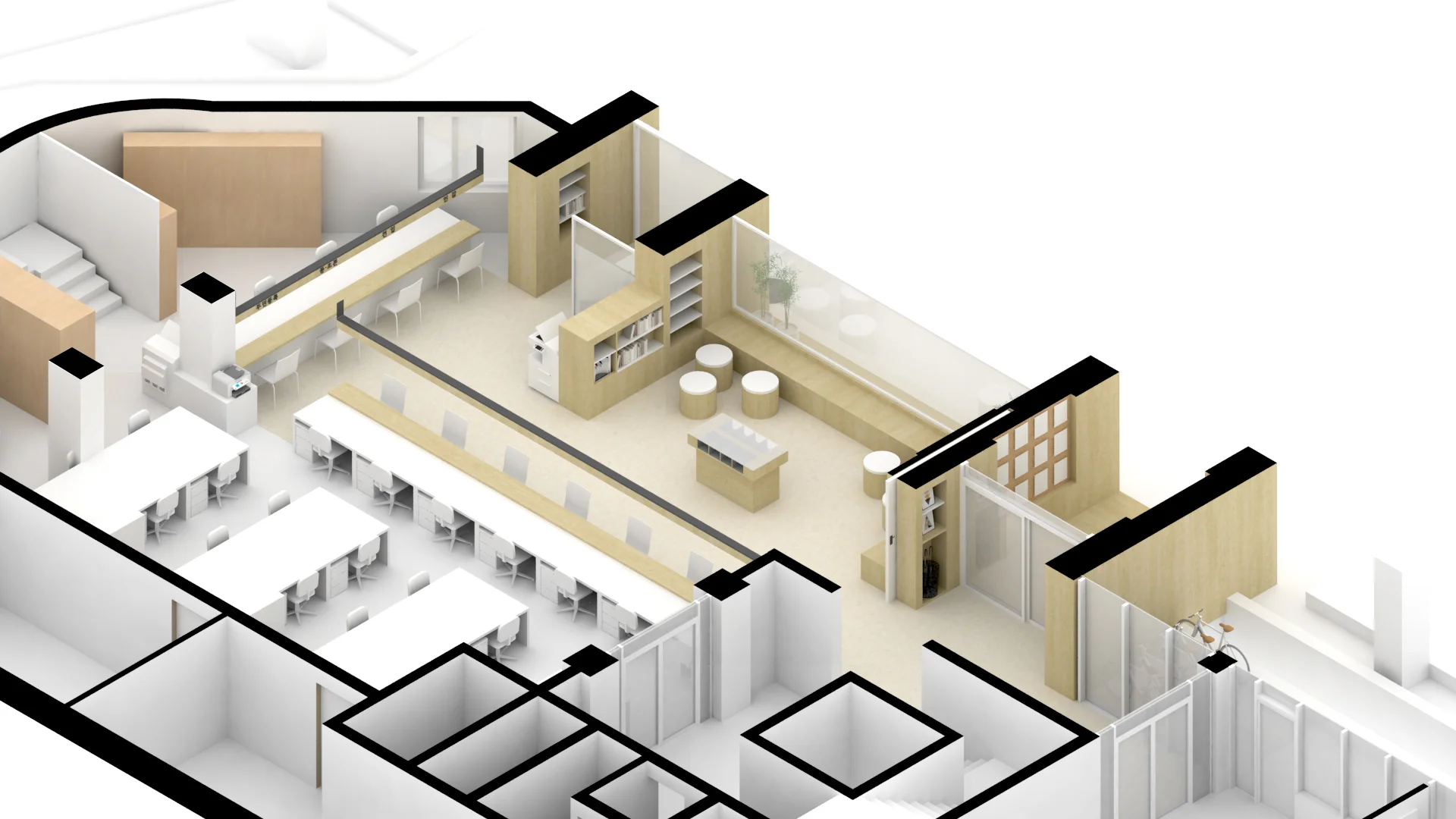renovated community center isometric