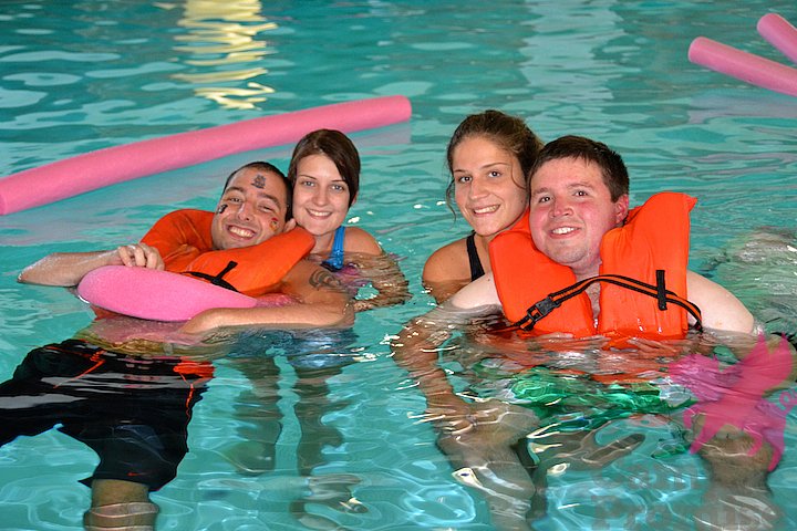 Swimming in our heated pool. Camp Promise-East, 2013
