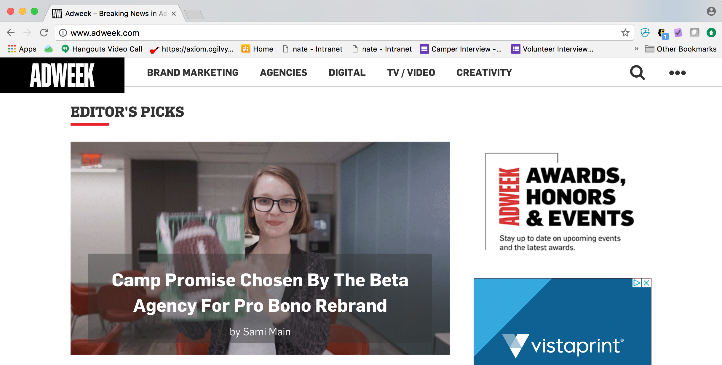 Camp Promise was featured in Adweek only one other time, during the infamous 5 Ring Diet fundraiser.