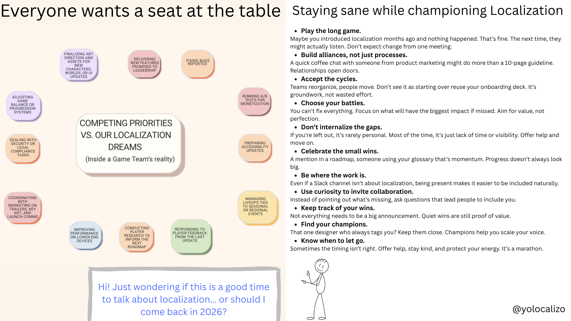 Everyone wants a seat at the table, Localization brought snacks… does it help us get one?