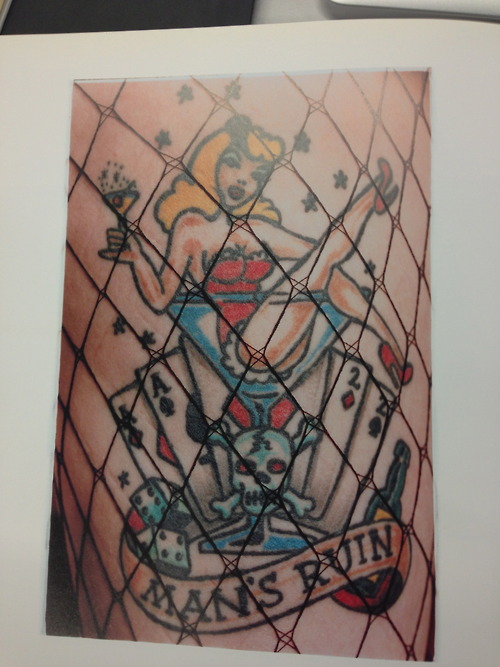 Fig 25. Richard Heeps, Michelle's 'Man's Ruin' Tattoo, Scunthorpe, 2006. C-Type Print.