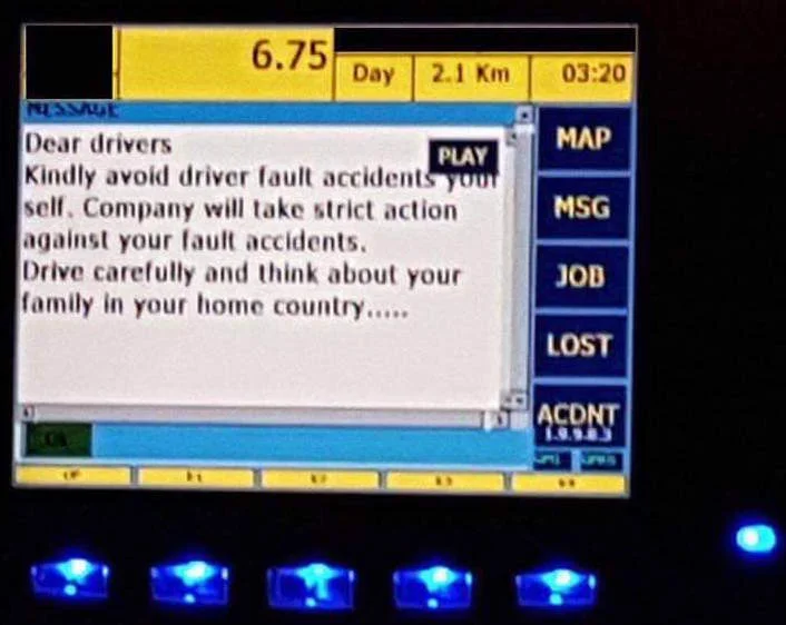 A message to taxi drivers