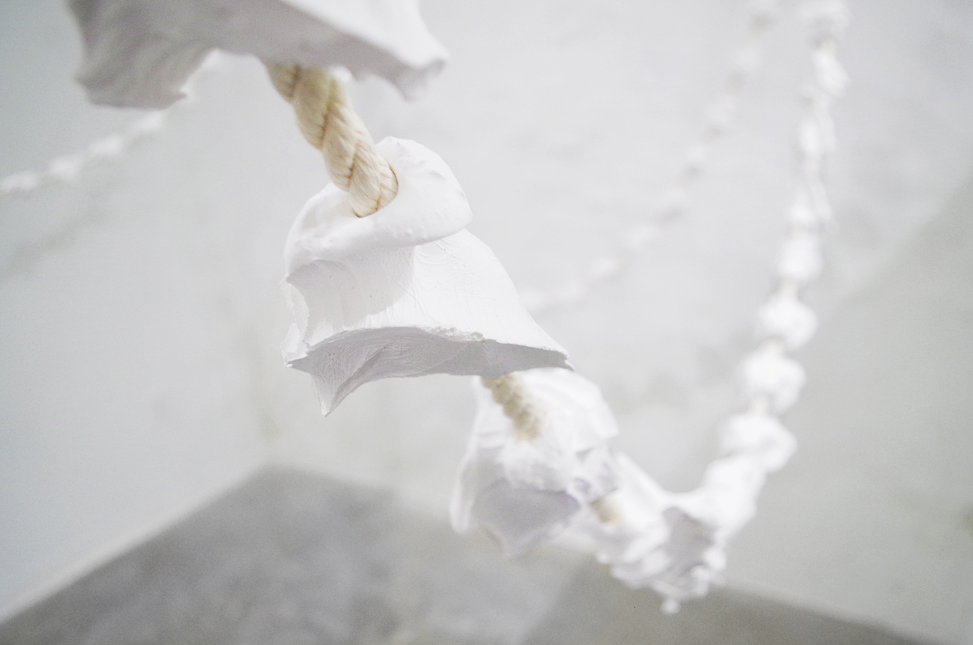 Holding Space(Prayer Necklace) Cotton rope, plaster 39 ft, 2016 detail 02.jpg