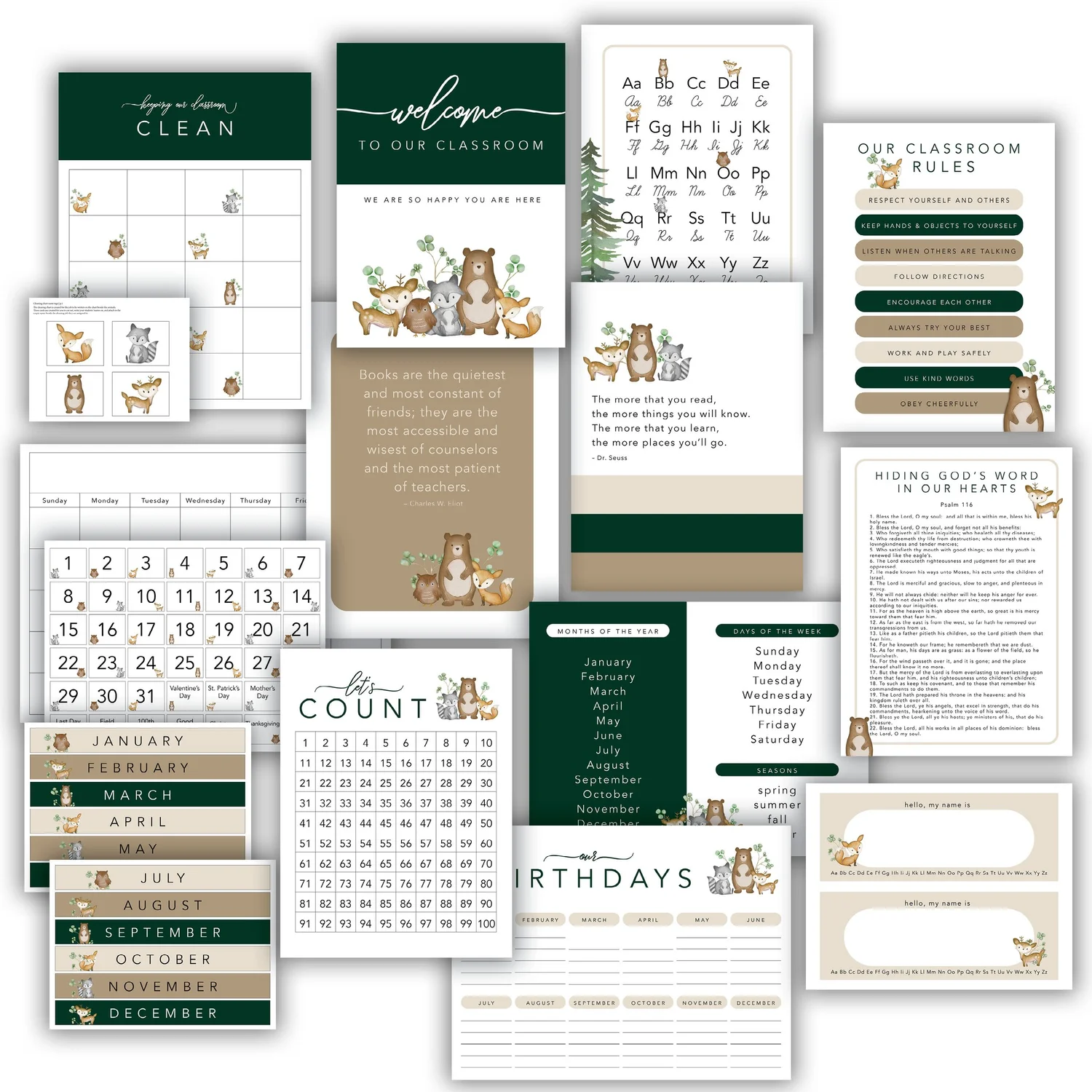 woodland-creatures-classroom-printables-18x24-8-5x11-partially-editable-digital-download-the-simple-design-co