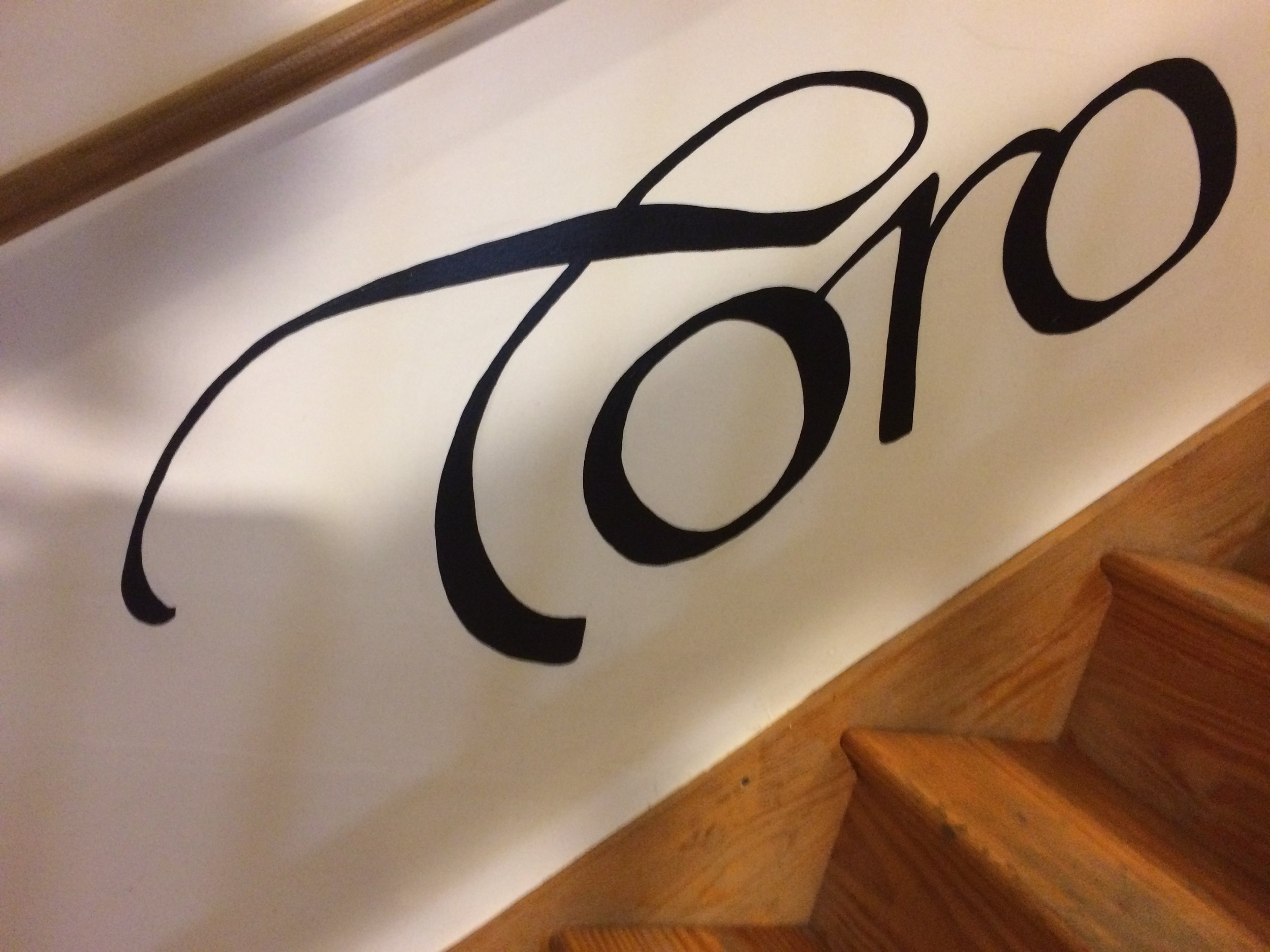 Toro (business in Freeville, NY), 2' x 5', Winter 2014, housepaint