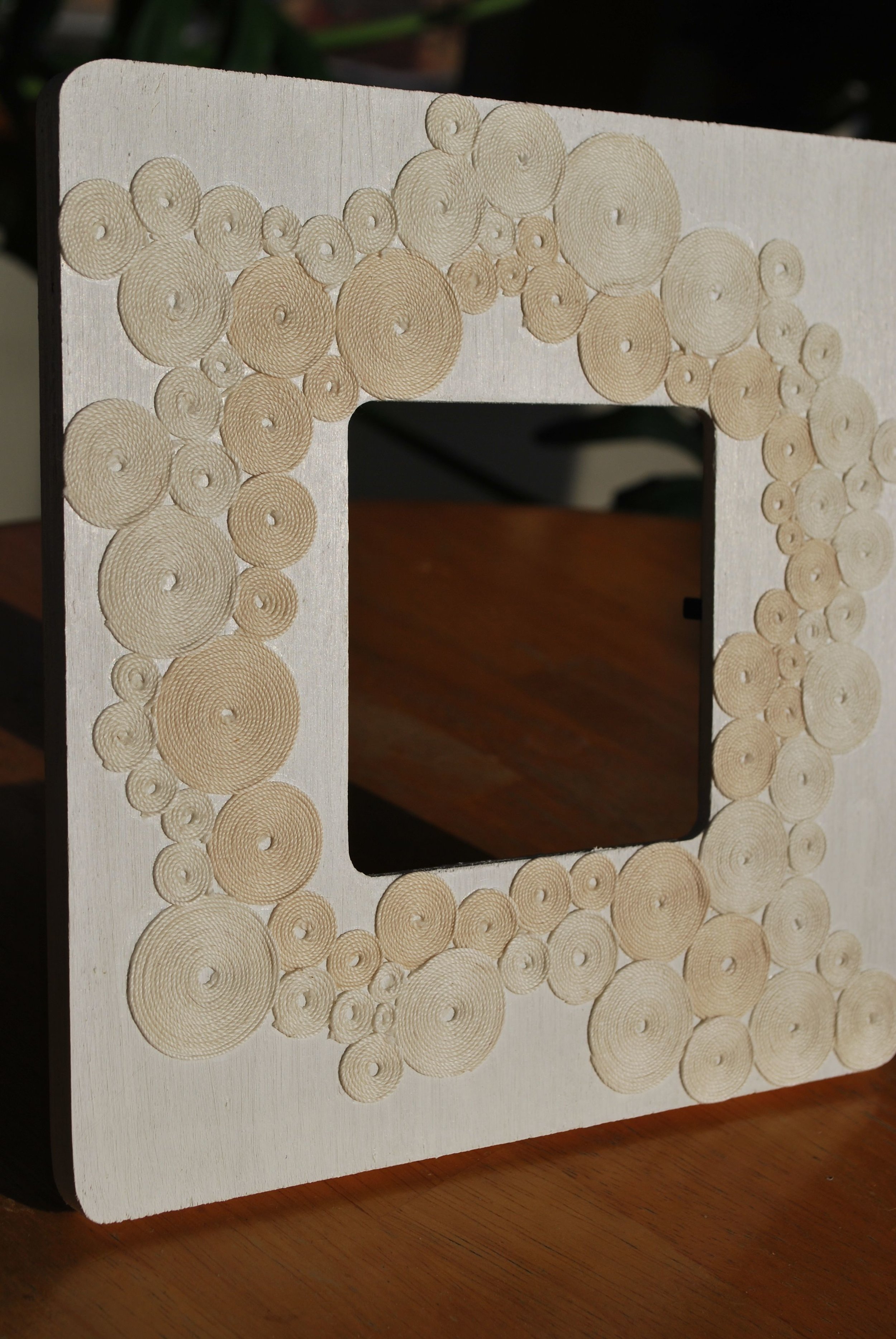 Photo Frame, Spiraled String Enhanced, 7 3/4" x 7 3/4", invented 2013