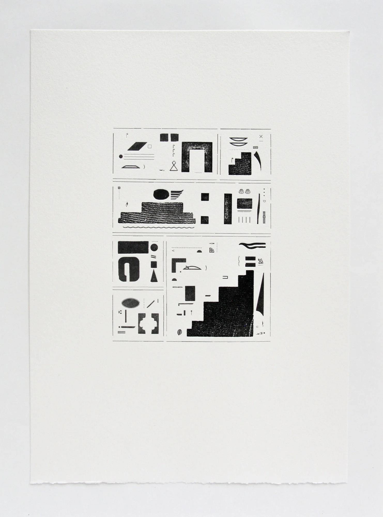 Hieroglyphic Silence II, letterpress, 2017