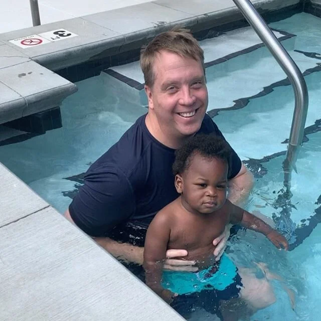 More pool time💦💙...Daddy def makes much bigger splashes and throws me higher. My fave video clip tho is him just crawling over &amp; getting himself into the pool...smart, strong and fearless little man 💪🏾💙 good combo for him, stressful one for 