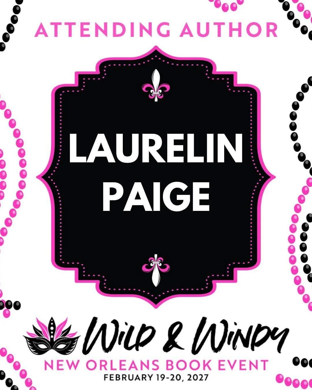 I&rsquo;m so excited to be an 𝗮𝘁𝘁𝗲𝗻𝗱𝗶𝗻𝗴 𝗮𝘂𝘁𝗵𝗼𝗿 at 𝗪𝗶𝗹𝗱 &amp; 𝗪𝗶𝗻𝗱𝘆 𝗡𝗲𝘄 𝗢𝗿𝗹𝗲𝗮𝗻𝘀 𝗕𝗼𝗼𝗸 𝗘𝘃𝗲𝗻𝘁! 🎭📚

🗓 𝗙𝗲𝗯𝗿𝘂𝗮𝗿𝘆 𝟭𝟵&ndash;𝟮𝟬, 𝟮𝟬𝟮𝟳
📍 New Orleans, LA

✨ VIP presale tickets are 𝘀𝗼𝗹𝗱 𝗼𝘂𝘁
✨ 