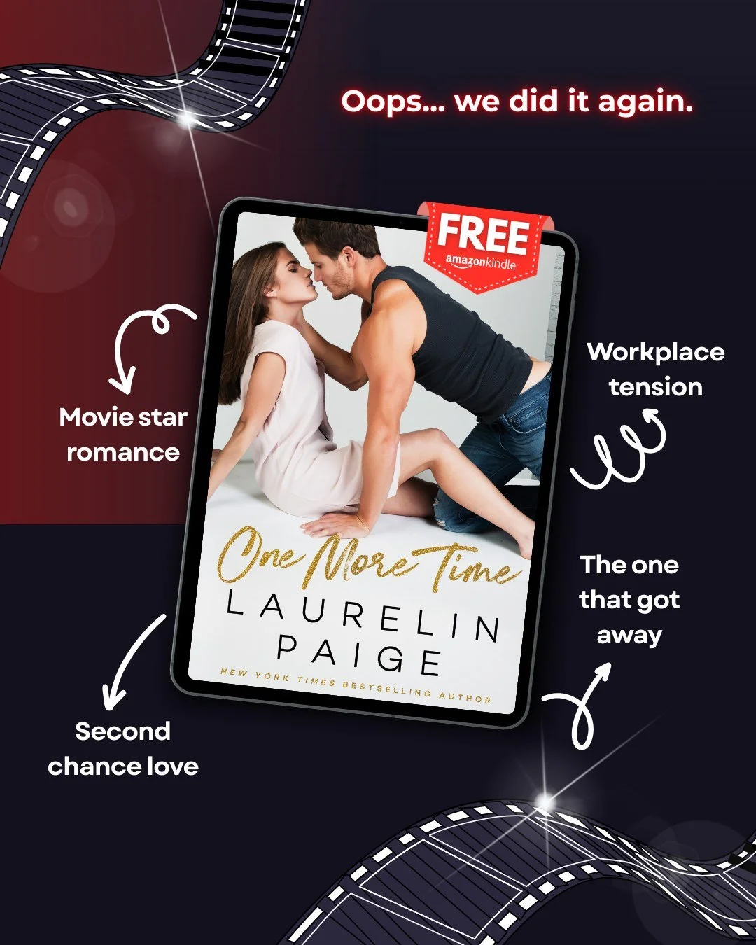 🚨 𝗙𝗥𝗘𝗘 𝗳𝗼𝗿 𝗮 𝗹𝗶𝗺𝗶𝘁𝗲𝗱 𝘁𝗶𝗺𝗲 🚨

If these tropes make your heart race, stop scrolling:
🎬 Movie star romance
🔥 Workplace tension
💔 Second chance love
😈 The one that got away

𝗢𝗻𝗲 𝗠𝗼𝗿𝗲 𝗧𝗶𝗺𝗲 is 𝗙𝗥𝗘𝗘 𝗿𝗶𝗴𝗵𝘁 𝗻𝗼𝘄,
