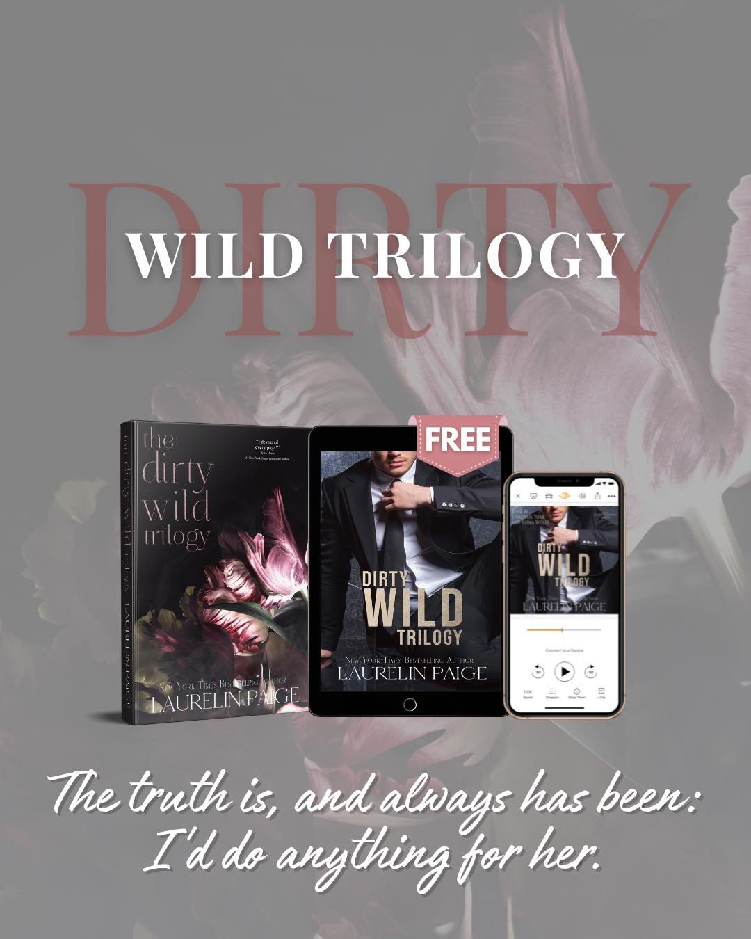 🔥 𝐁𝐢𝐧𝐠𝐞-𝐖𝐨𝐫𝐭𝐡𝐲 &amp; 𝐅𝐑𝐄𝐄! 🔥

For a limited time, the 𝐃𝐢𝐫𝐭𝐲 𝐖𝐢𝐥𝐝 𝐓𝐫𝐢𝐥𝐨𝐠𝐲 is 𝐅𝐑𝐄𝐄 on ebook.

Forbidden romance.
Secrets and second chances.
A hero who would do anything for the woman he loves.

Cade and Jolie&rsquo