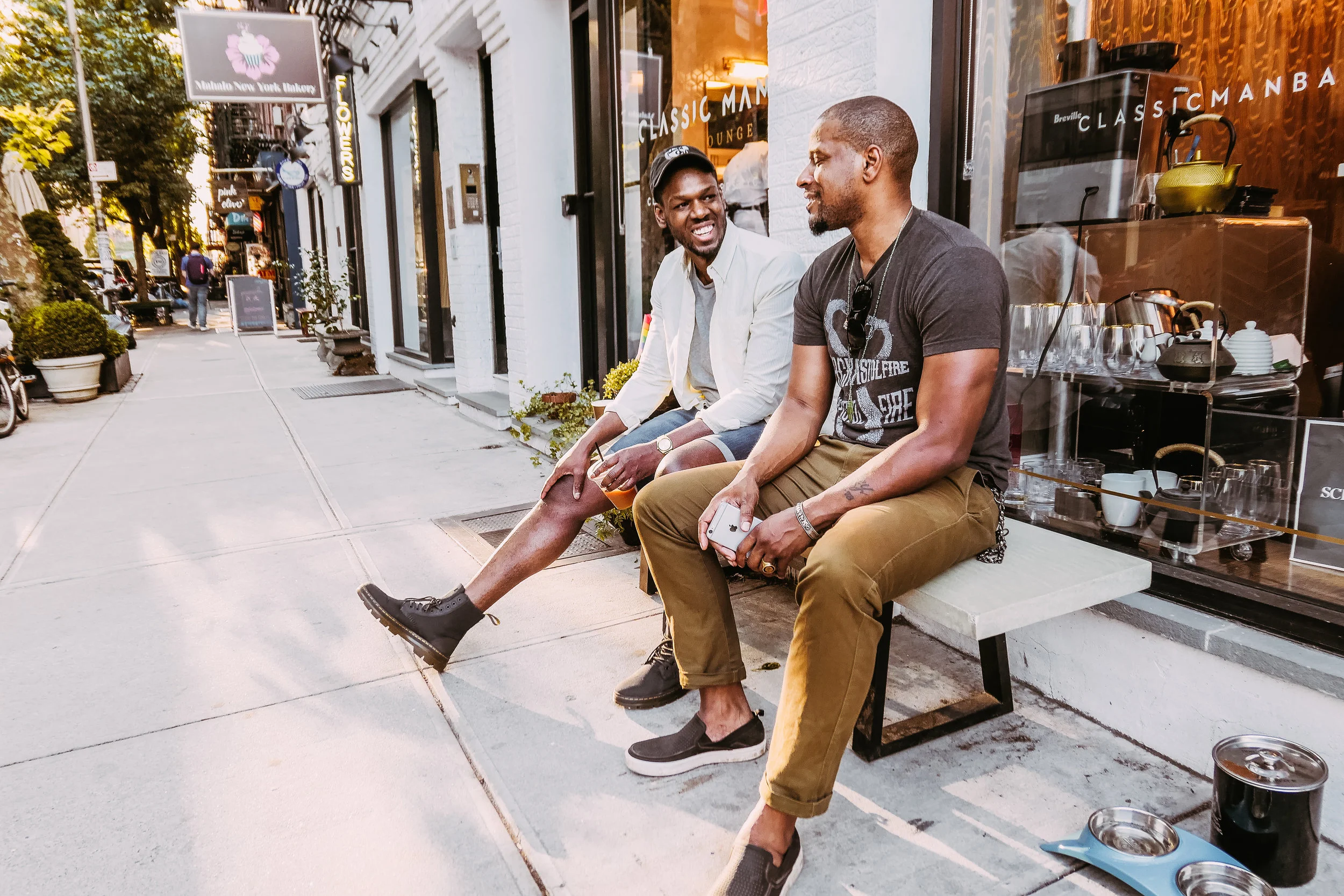 Isiah Michael, co-owner of Classic Man Barber Lounge and Mike McConnell, founder of Mastermind Connect
