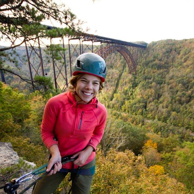 Becca guiding in the New River Gorge, West Virginia