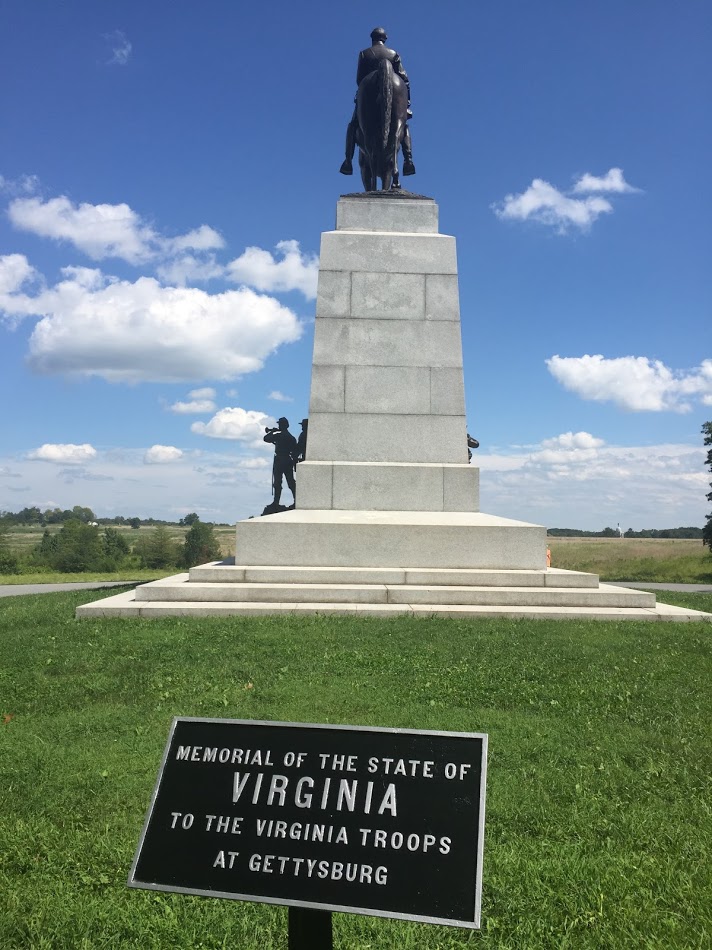  The Virginia Memorial; beyond, the large open field where "Pickett's Charge" took place. 