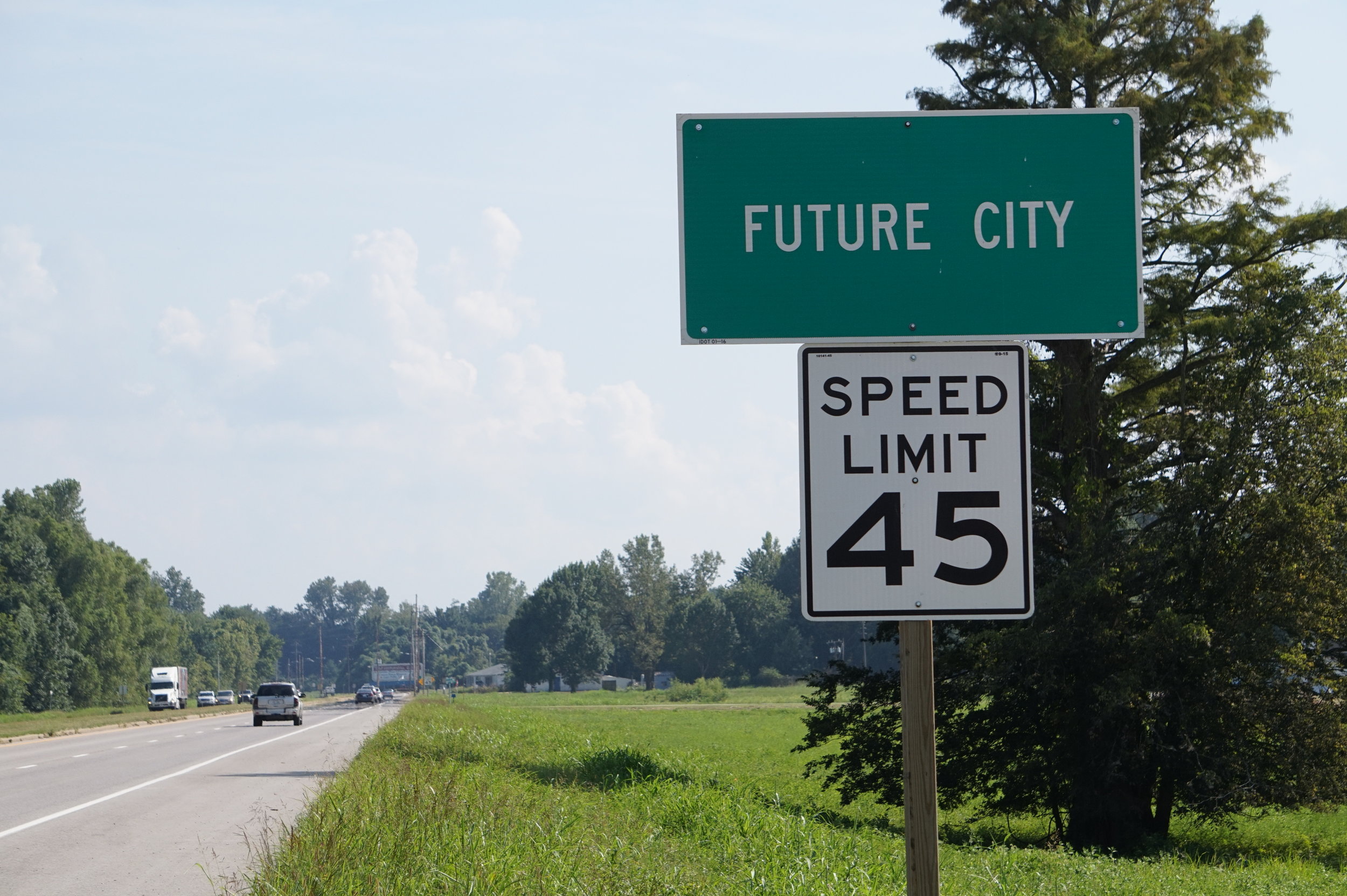  The Future City marker on US 51 approaching Cairo, IL. 