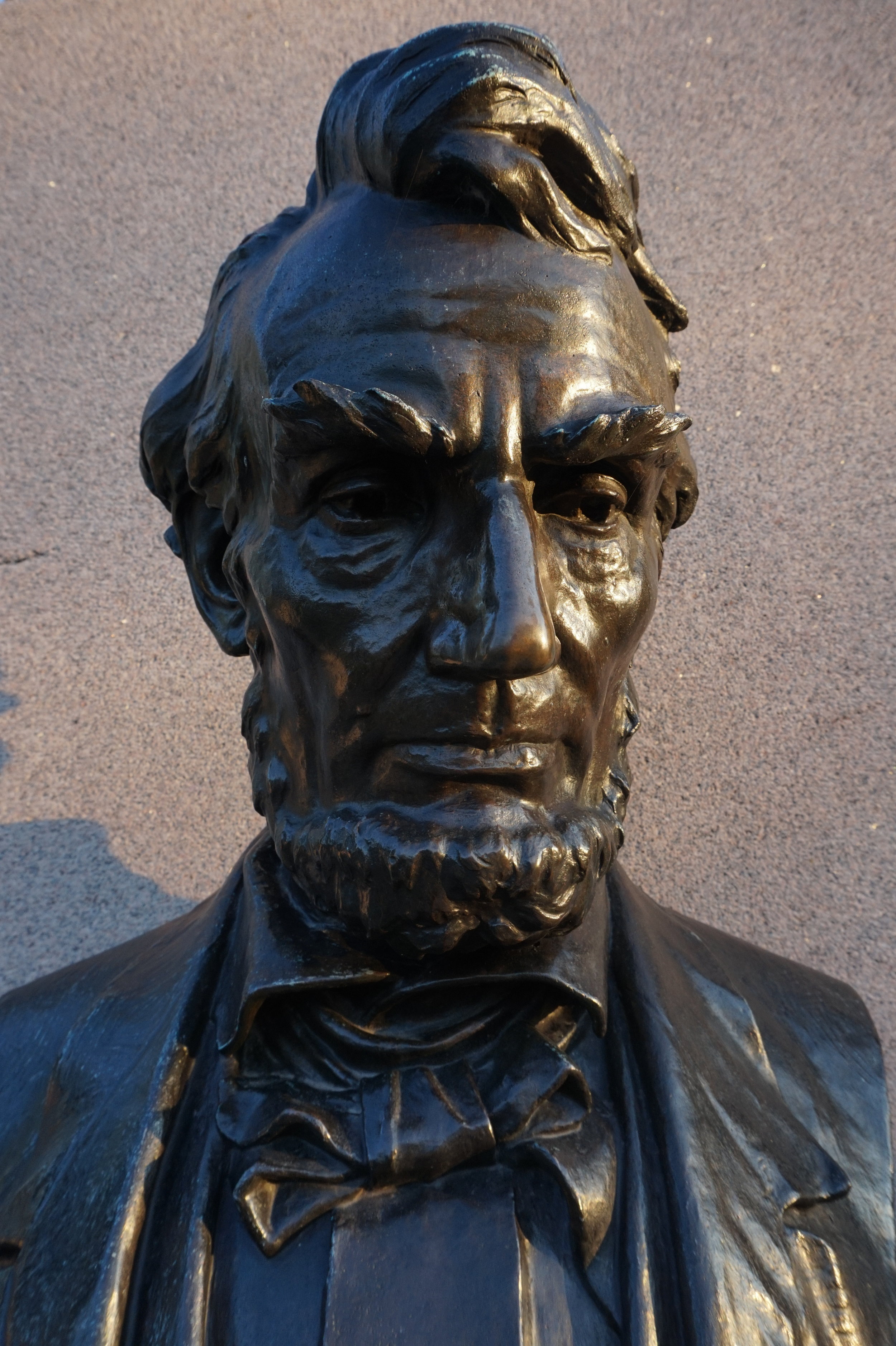  Bust of Abraham Lincoln at the Soldiers' National Cemetery, where he delivered the Gettysburg Address on November 19, 1863. 