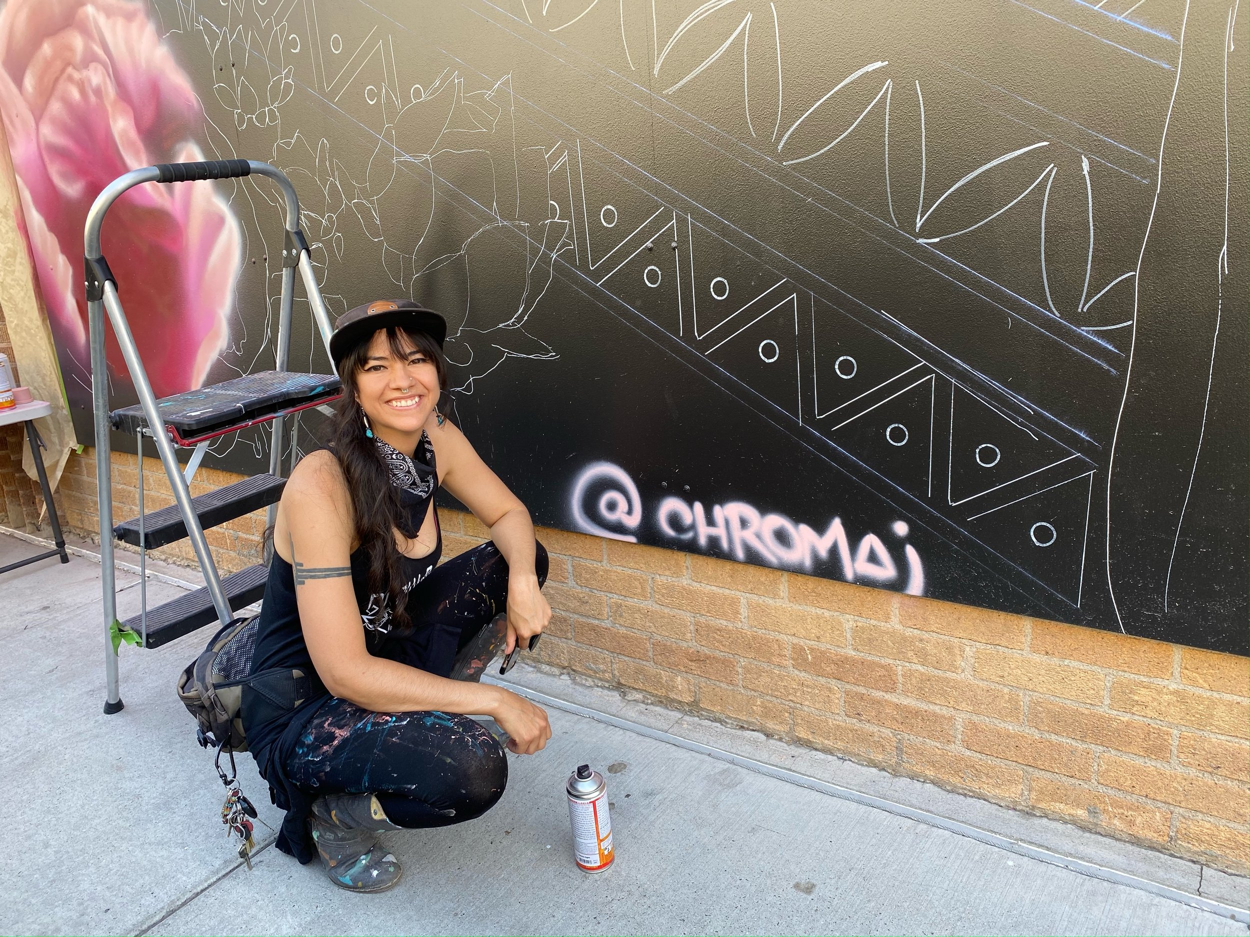 Jodie Herrera, Mural Artist, Photo by Ellen Lease