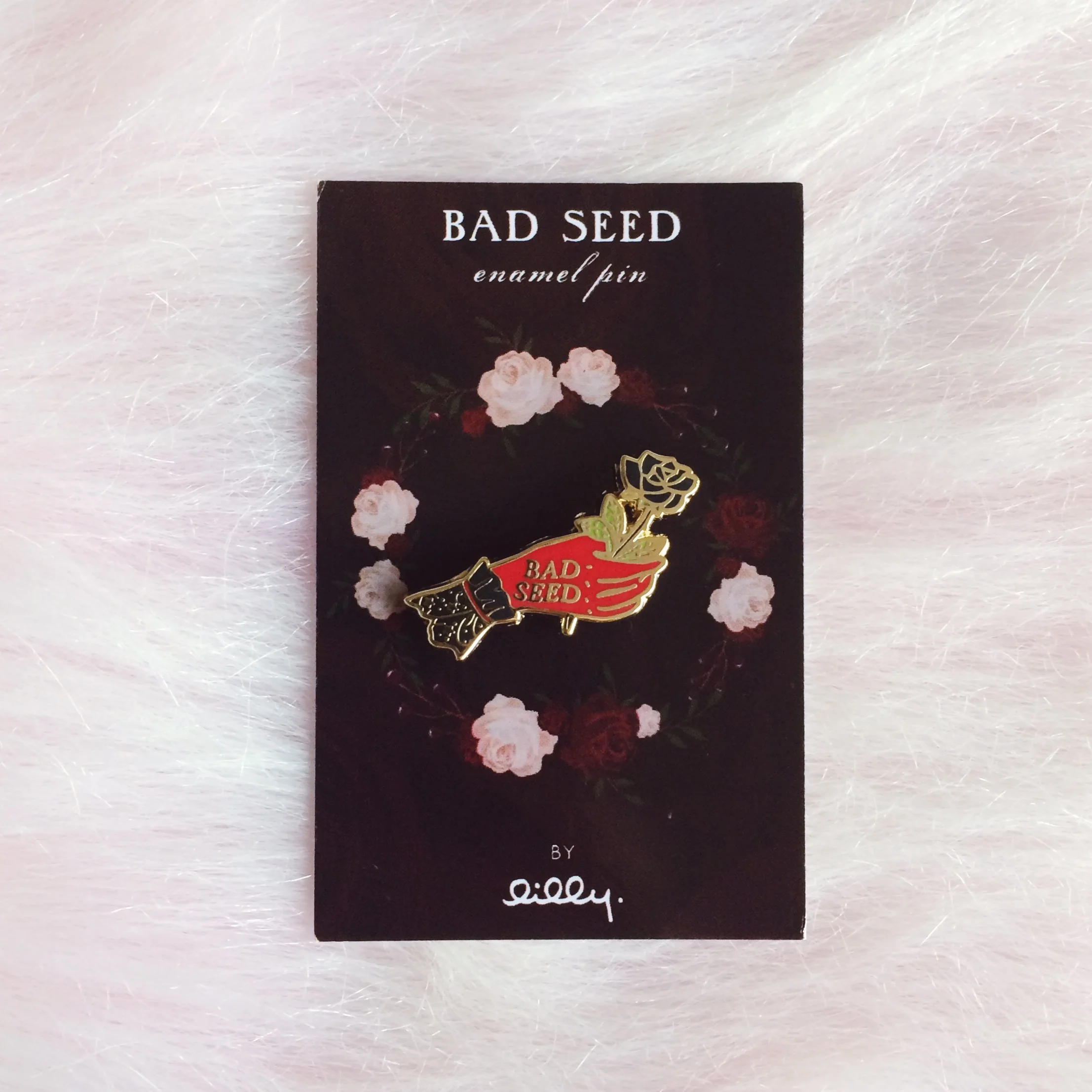 bad seed red right hand hard enamel pin inspired by nick cave and the bad seeds by lilly baik.