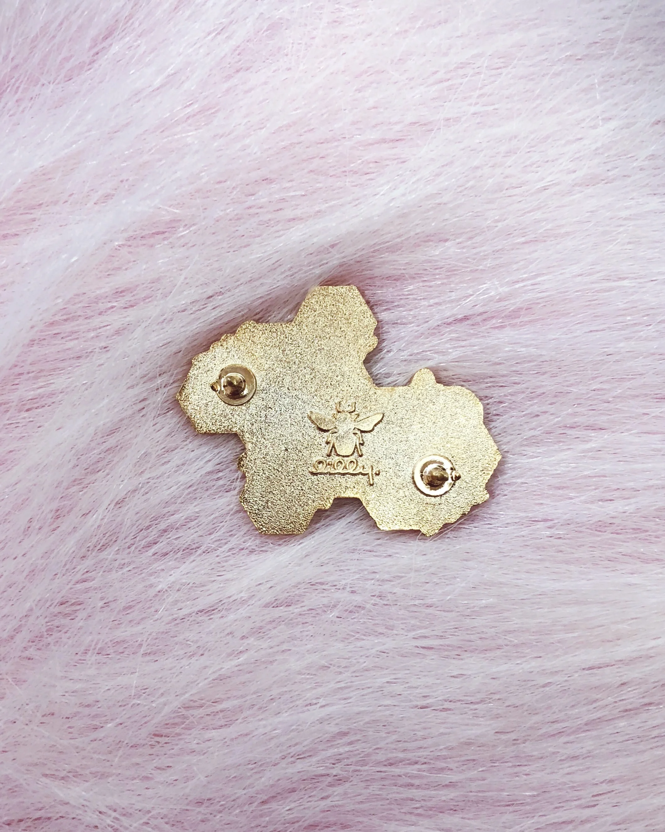 honeycomb floral glitter honey bee flowers enamel lapel pin badge by lilly baik.