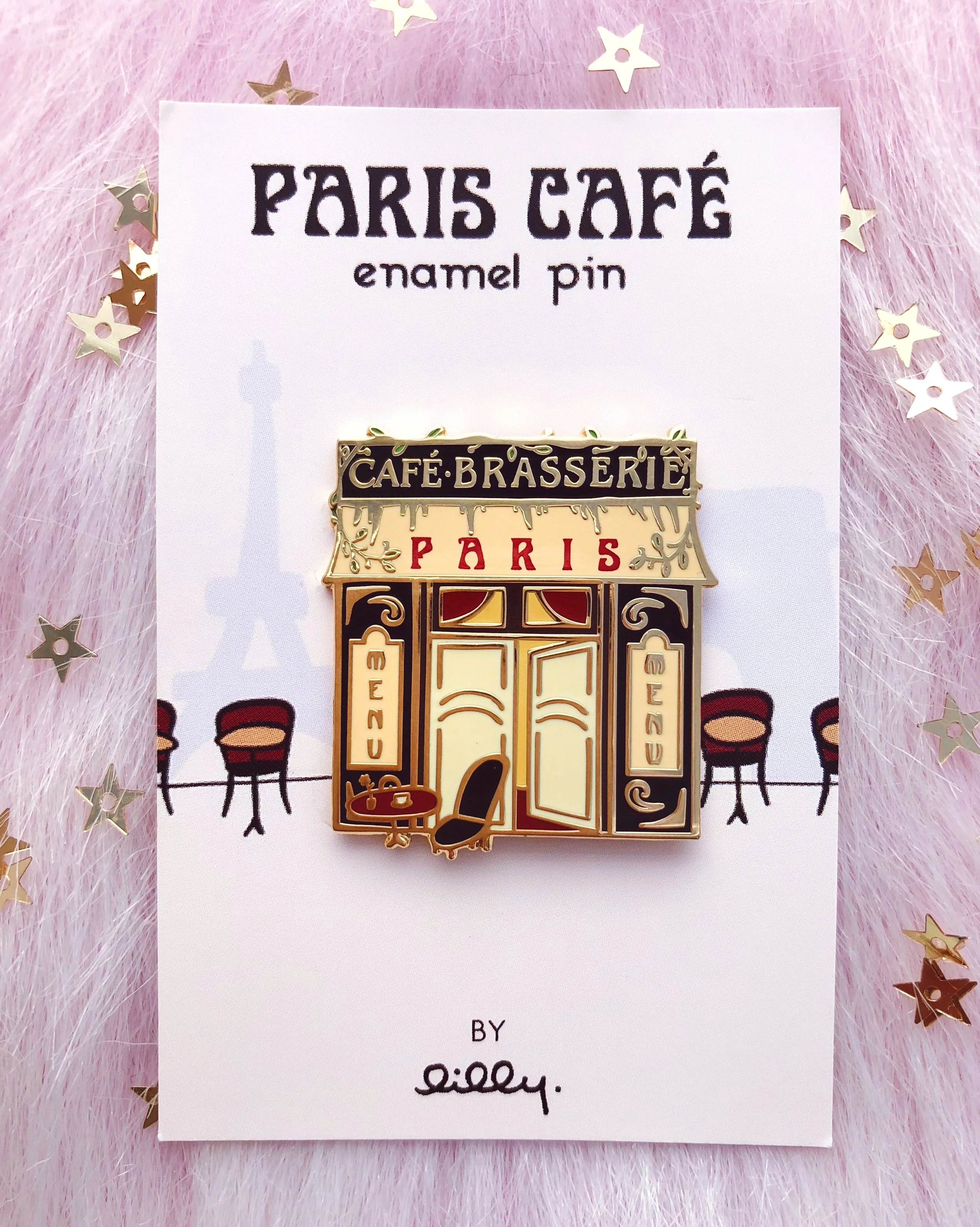 paris cafe brasserie french coffee shop france inspired hard enamel pin by lilly baik.