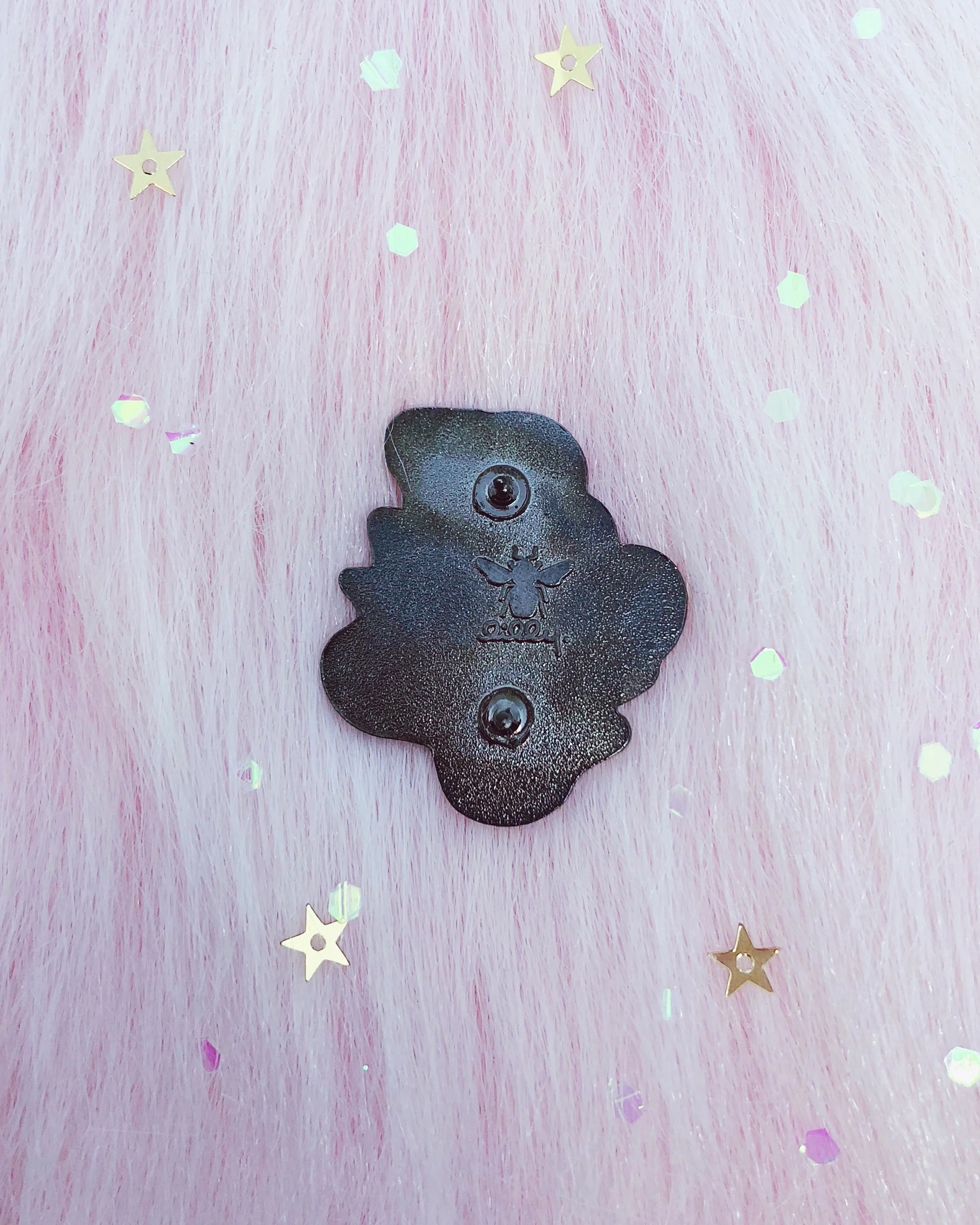 snake skeleton iridescent pink glitter hard enamel nature floral lapel pin by lilly baik.