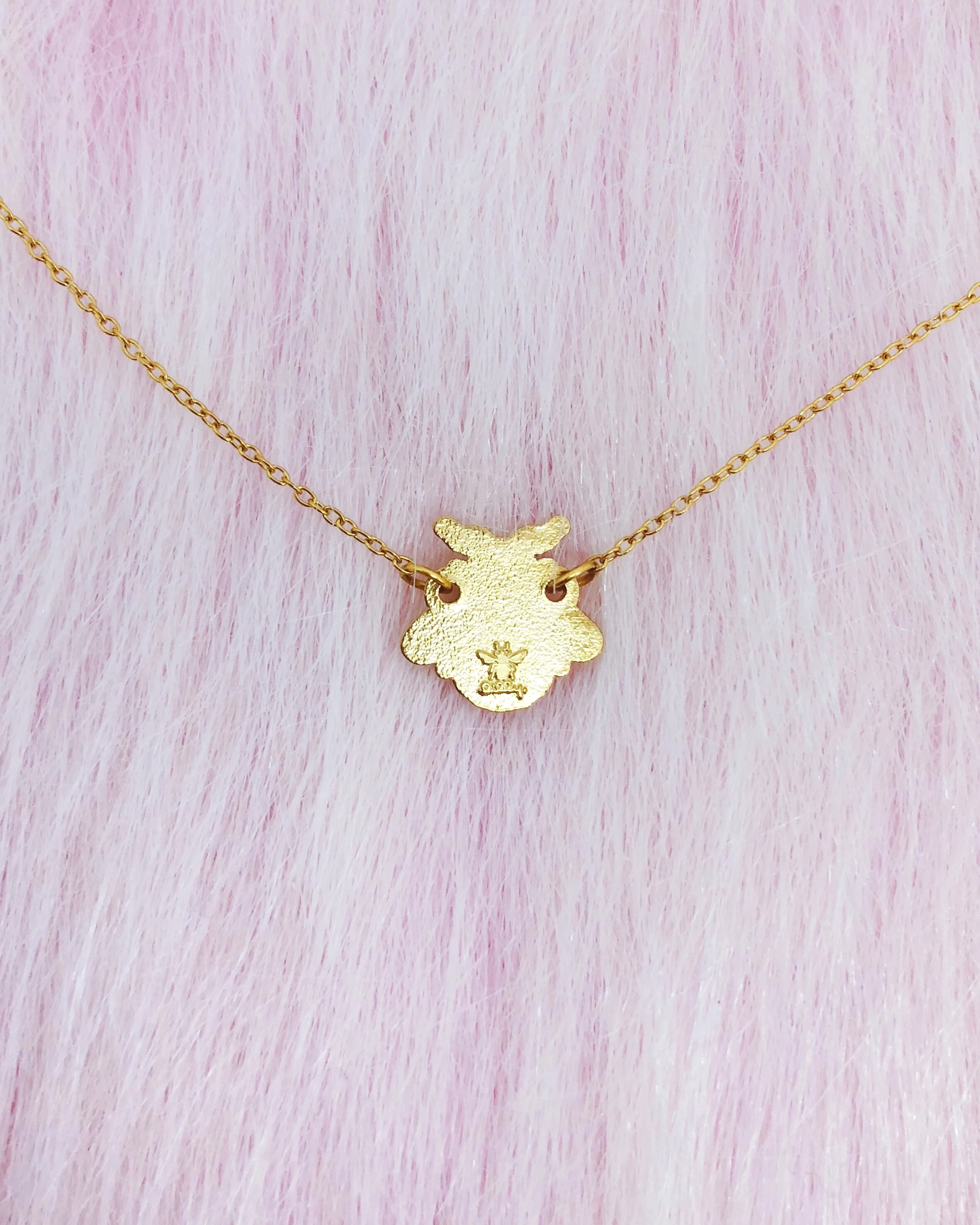 mini bee necklace 18k gold filled delicate dainty chain honeybee jewelry necklace by lilly baik.