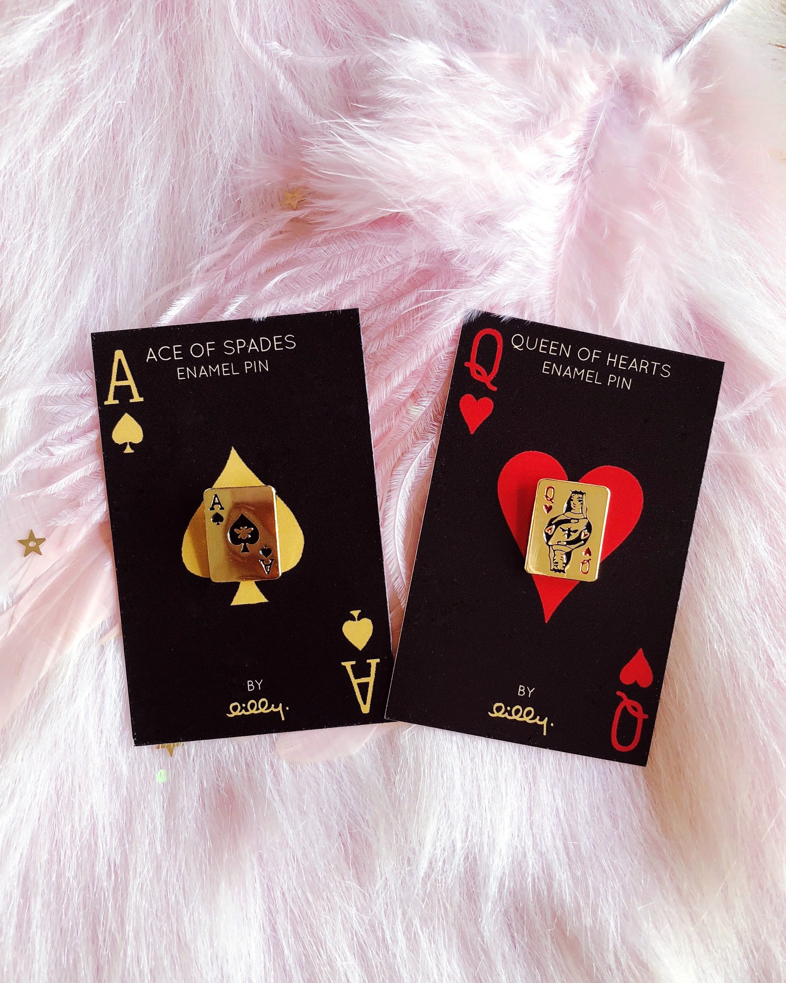 ace of spades gold bee poker playing card soft enamel pin by lilly baik.