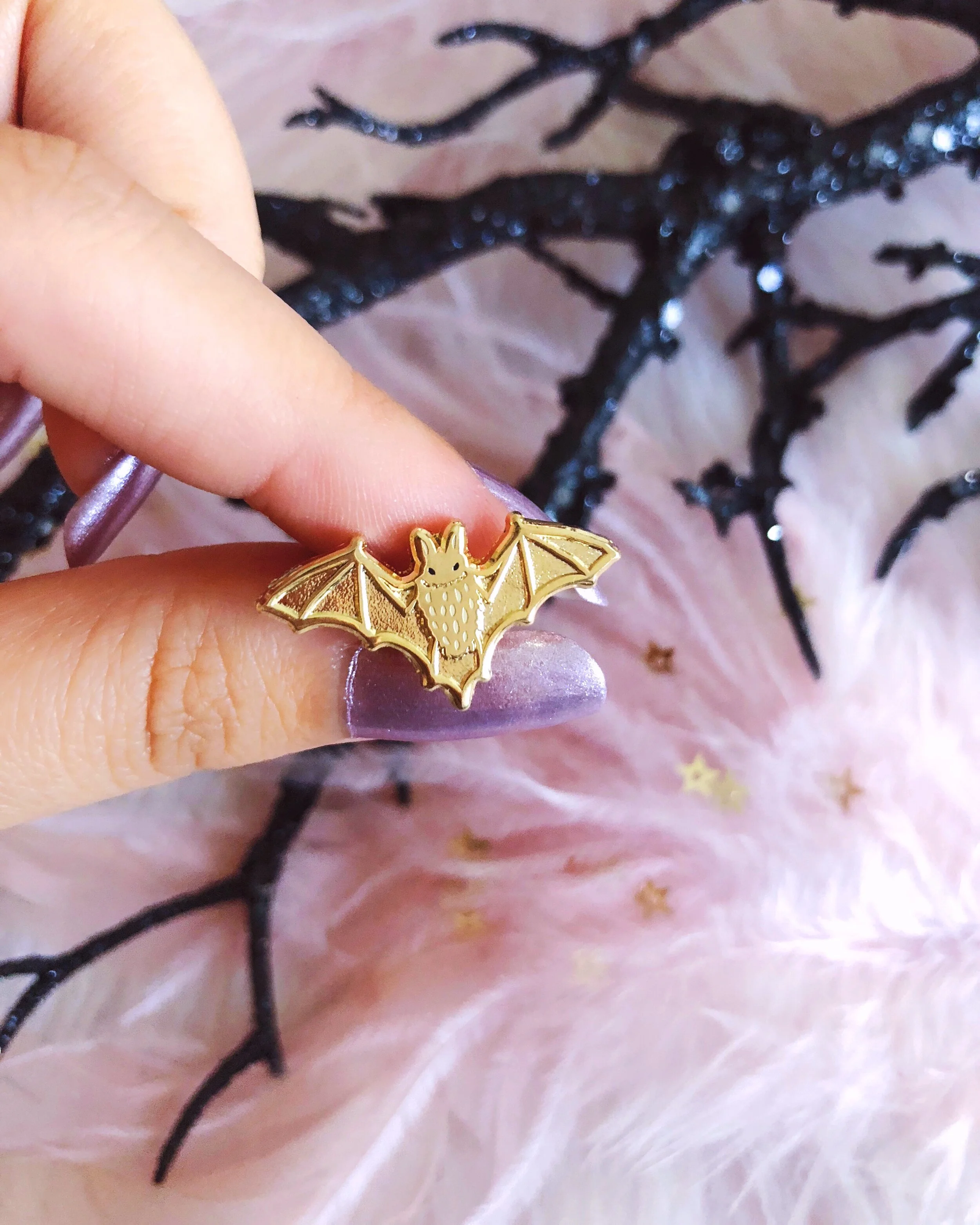 mini bat gold hard enamel cute spooky halloween pretty nature animal mini pin by lilly baik.
